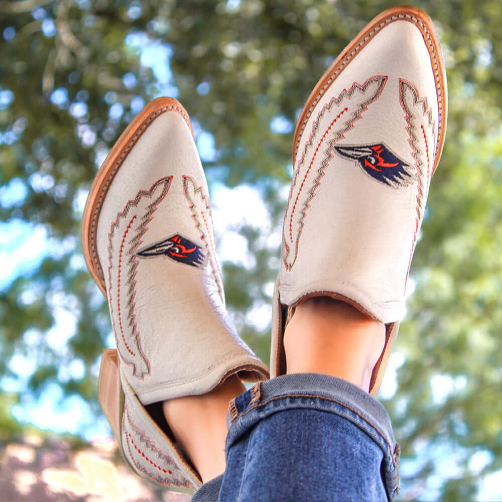 Women's UTSA White Cowgirl Booties Natalie by Vaccari University
