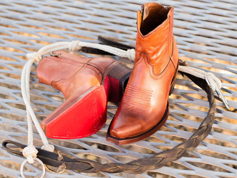 Women's Almond Cowgirl Booties Lexi by Vaccari Core