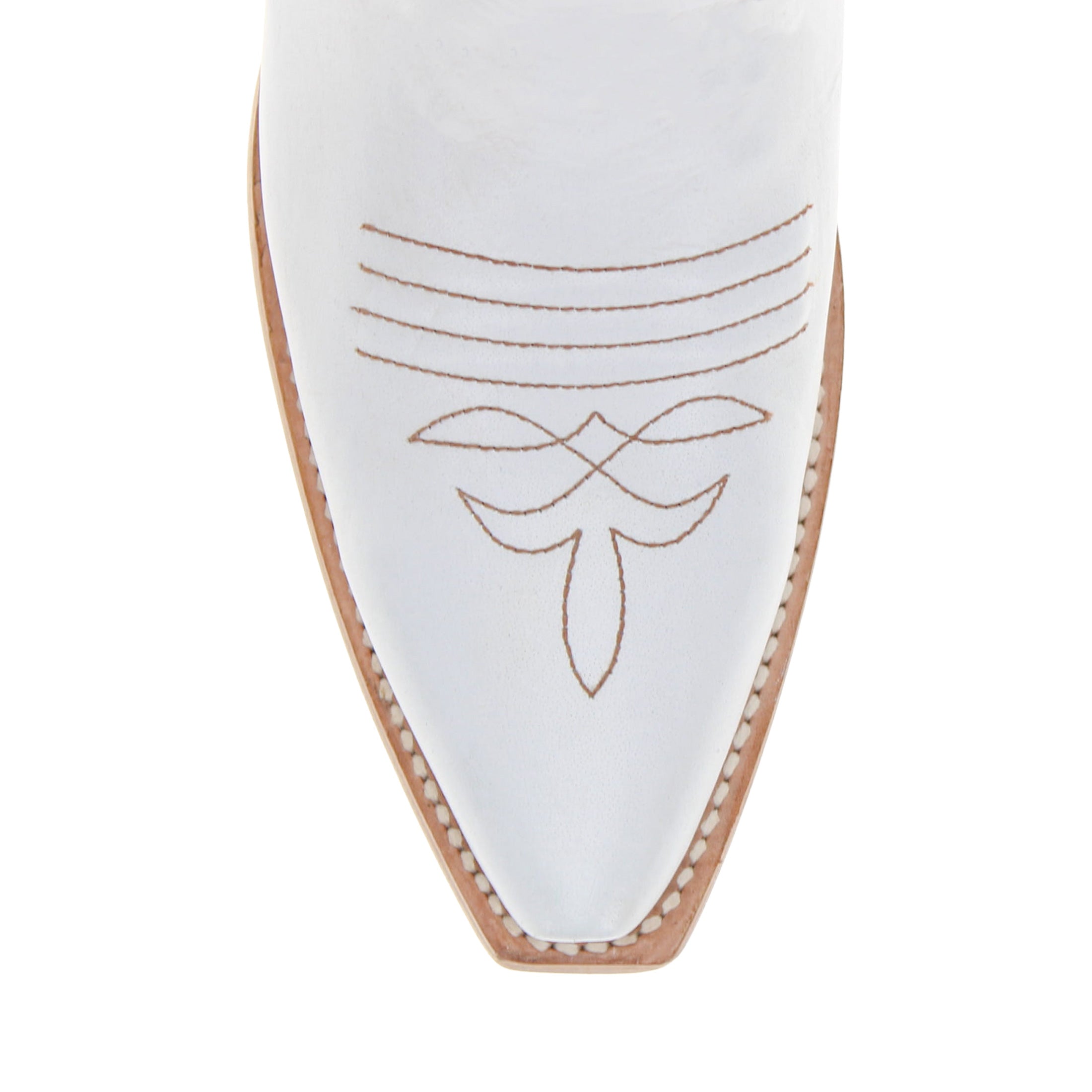 Women's White Feathered Stitched Snip Toe Cowgirl Bootsby Vaccari