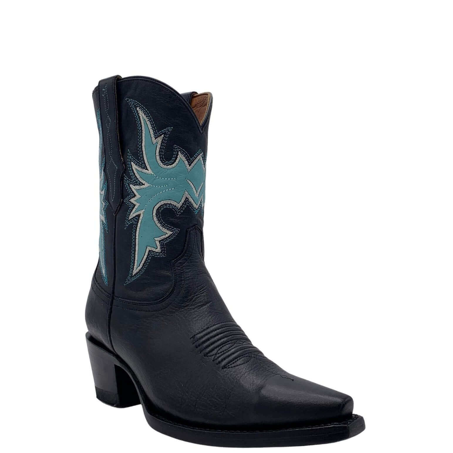 Retro Shorty Snip Toe Black - Vaccari Boots