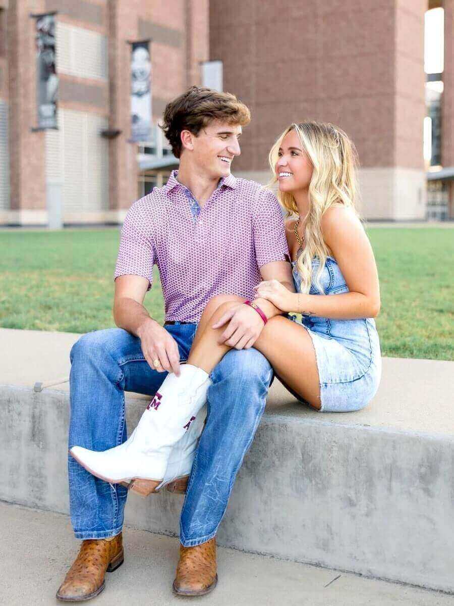 Women's Texas A&M White Cowgirl Boots Leighton by Vaccari University