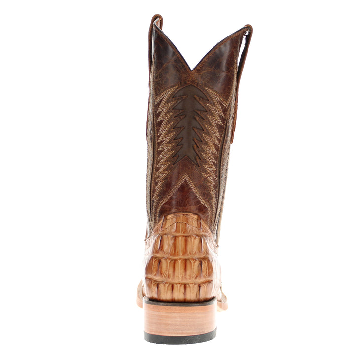 Men's Tan Hornback Alligator Square Toe Vaccari Boots