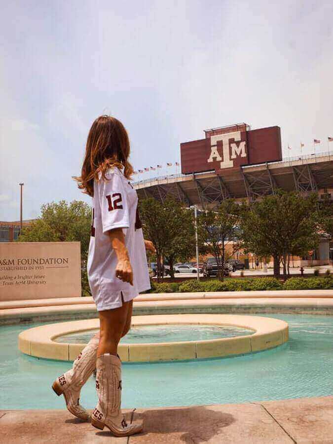 Women's Texas A&M Bone Cowgirl Boots Naomi by Vaccari University