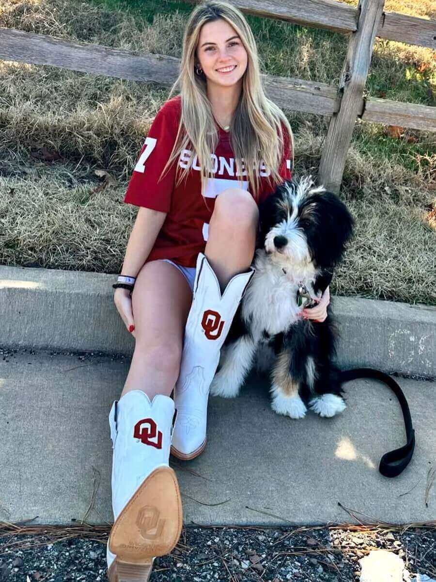 Women's University of Oklahoma White Cowgirl Boots Leighton by Vaccari University