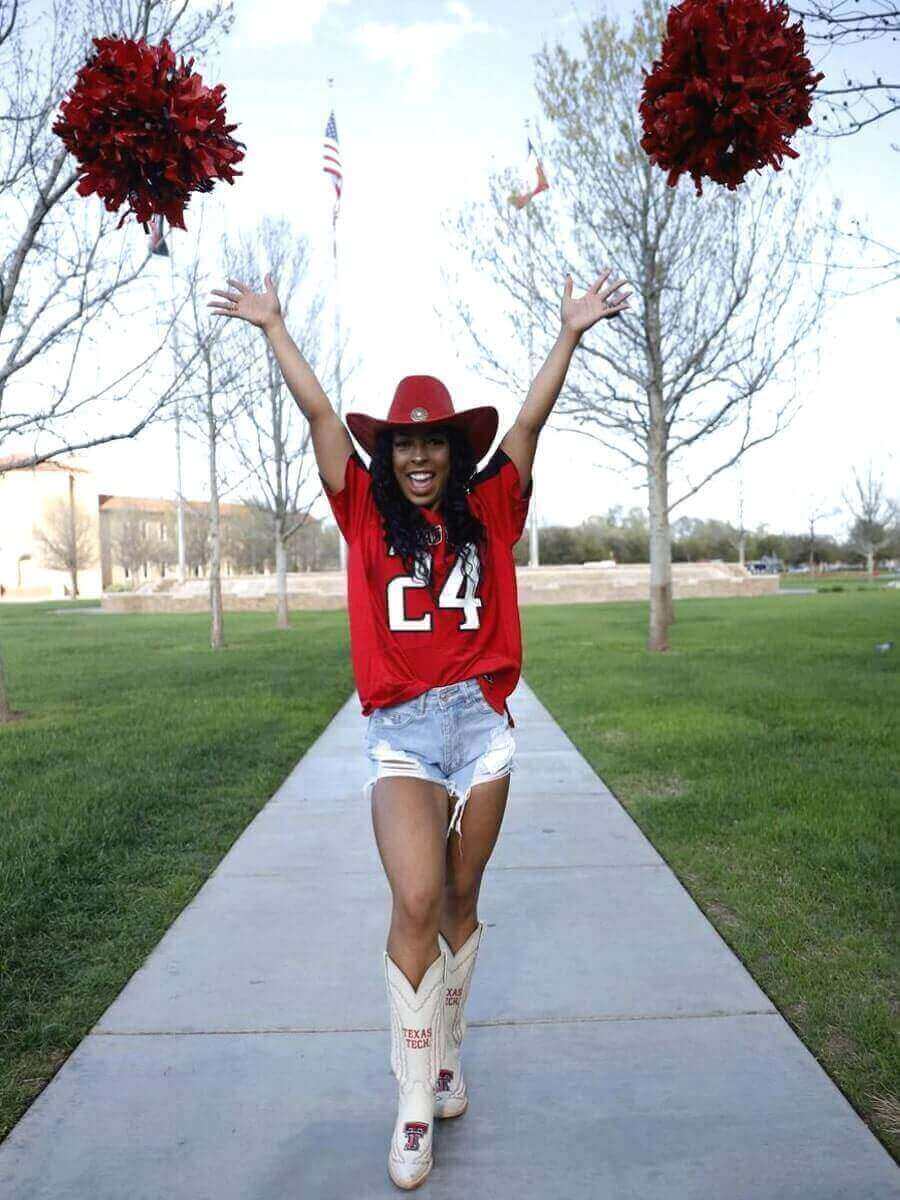 Women's Texas Tech Bone Cowgirl Boots Naomi by Vaccari University