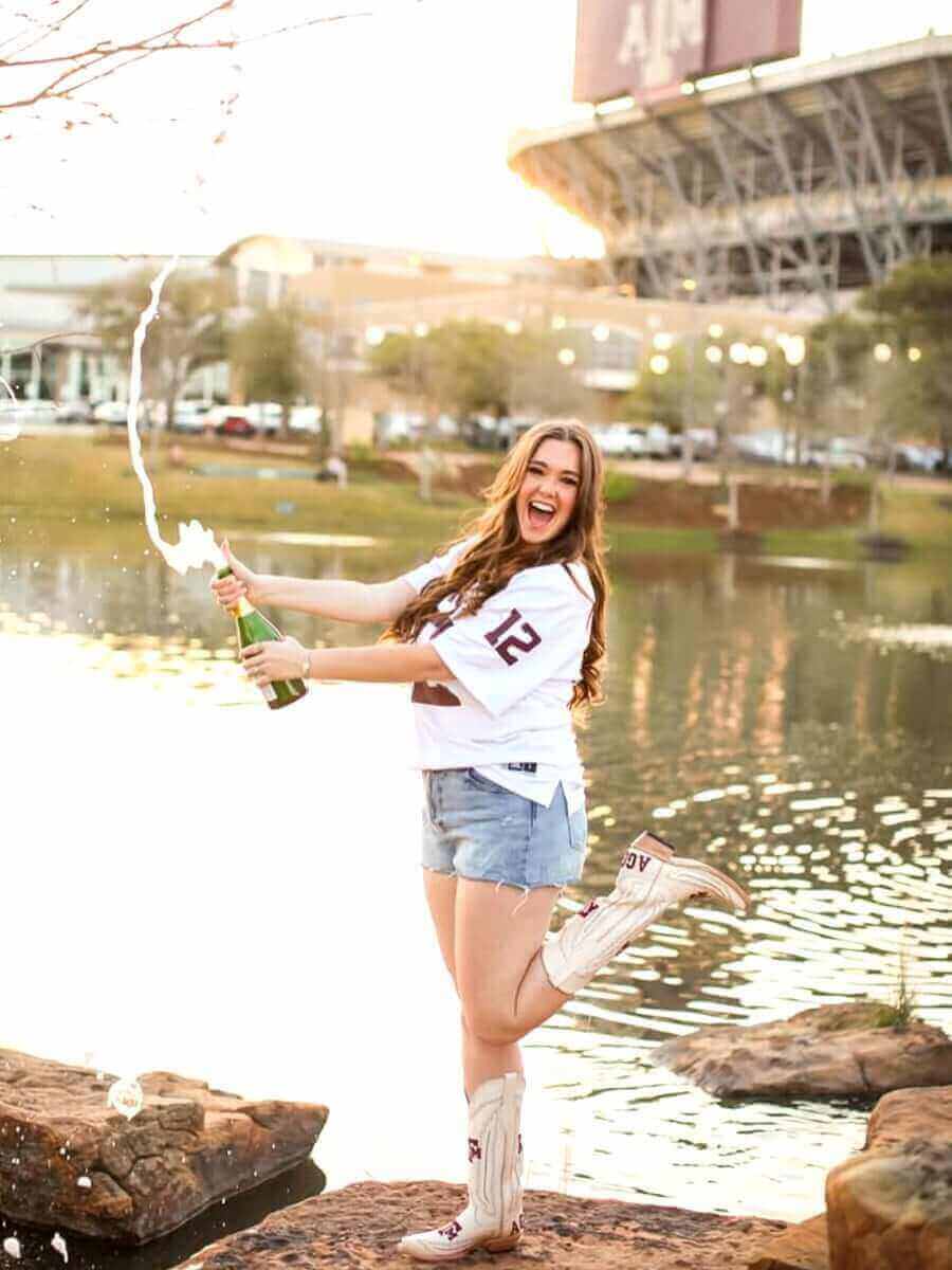 Women's Texas A&M Bone Cowgirl Boots Naomi by Vaccari University