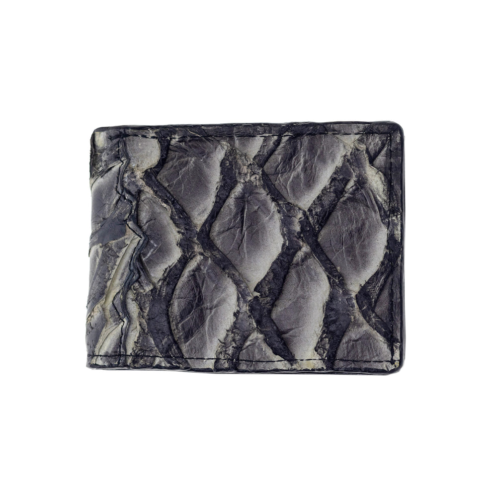 Washed Grey Pirarucu Fish Billfold Wallet