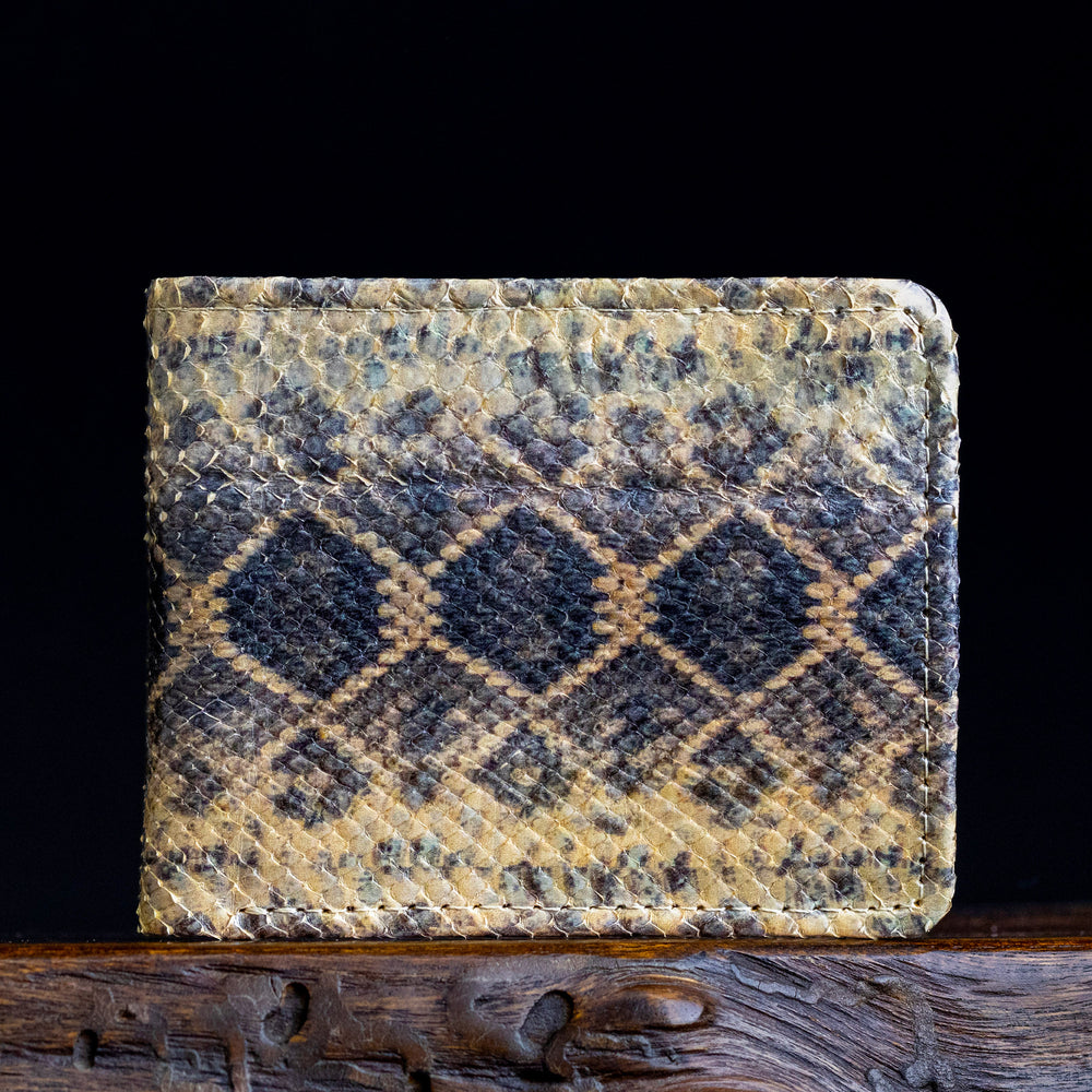 Men's Natural Rattlesnake Imprint Python Billfold Wallet