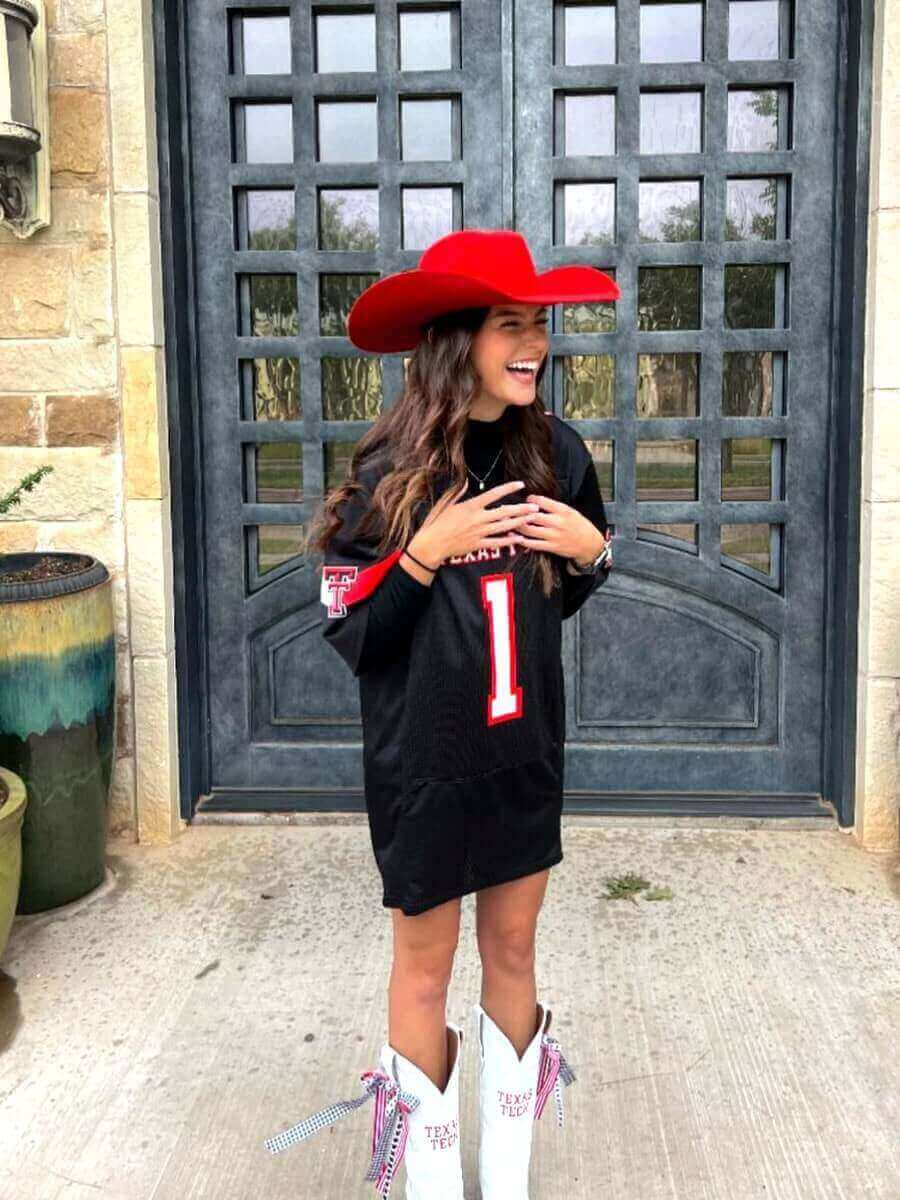 Women's Texas Tech White Cowgirl Boots Leighton by Vaccari University