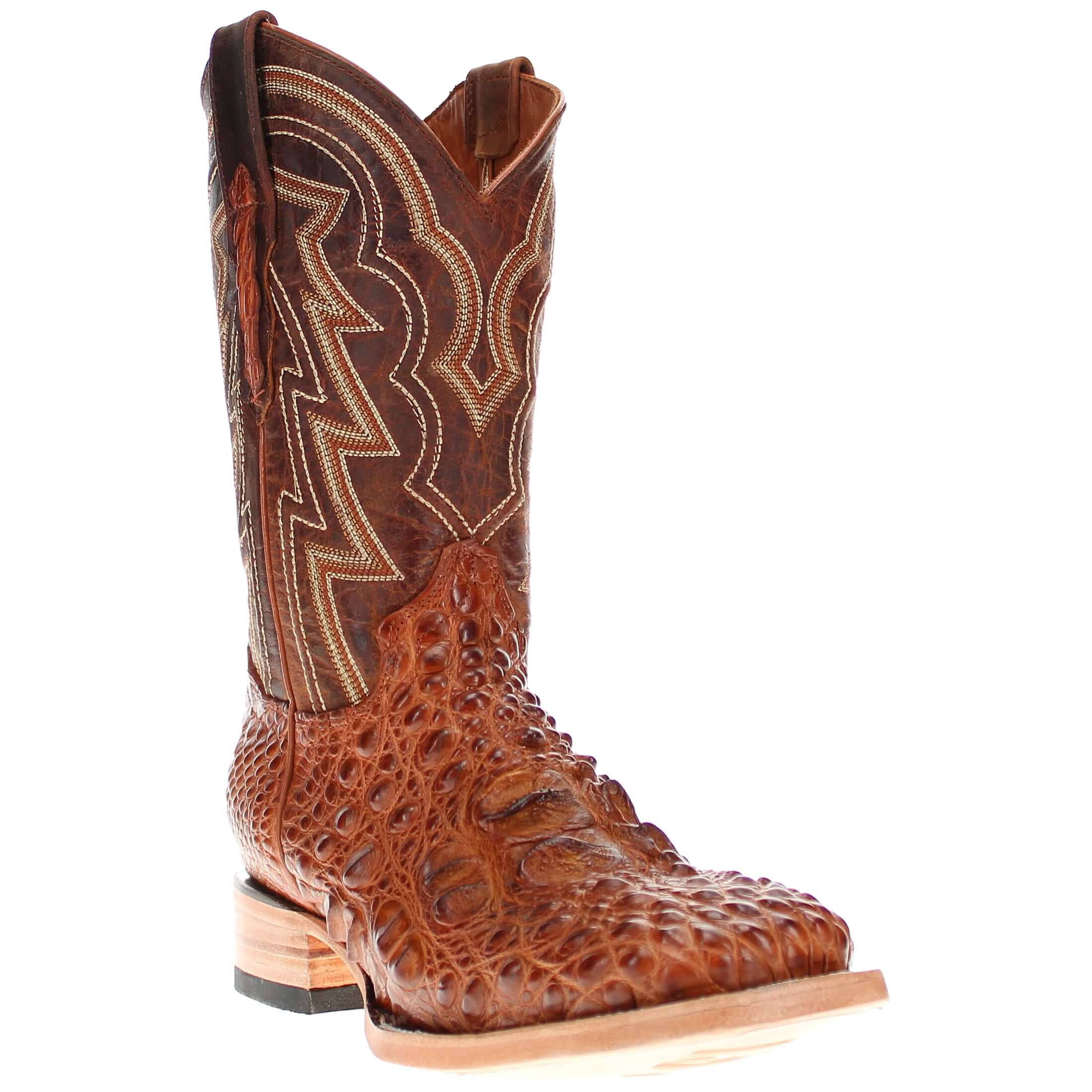 Men's Cognac Head Cut Alligator Zander Vaccari Boots