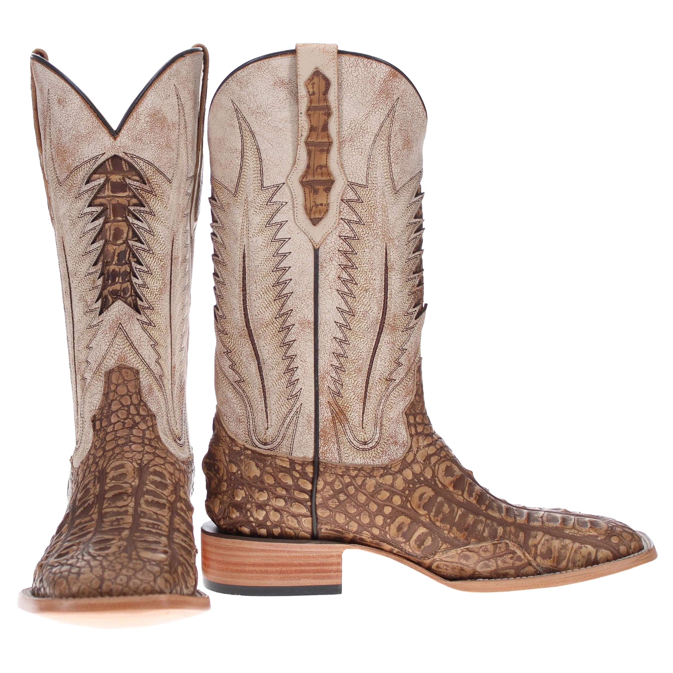 Men's Almond American Alligator Cowboy Boots Zion by Vaccari Core