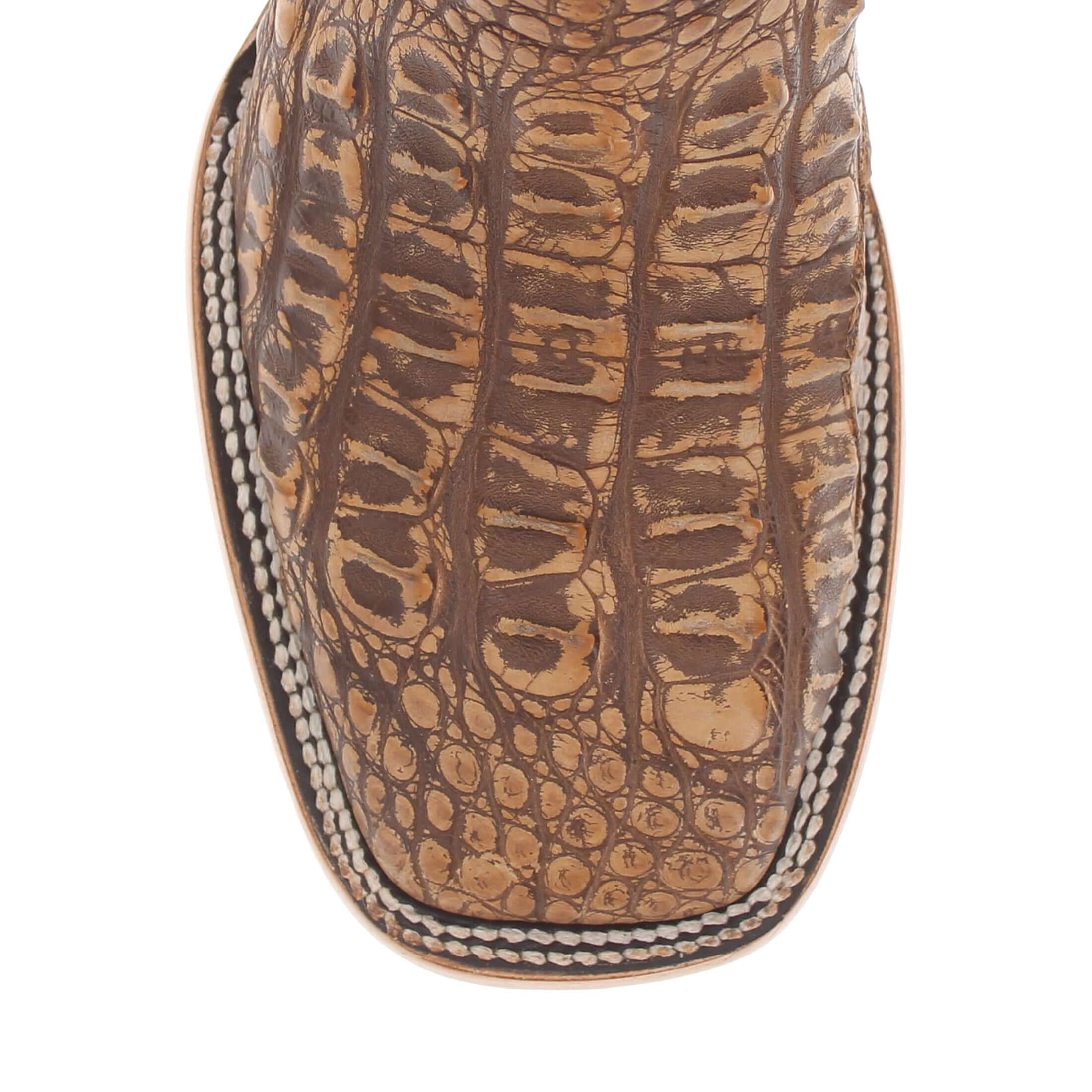 Men's Almond Head Cut Alligator Boots | Vaccari Boots