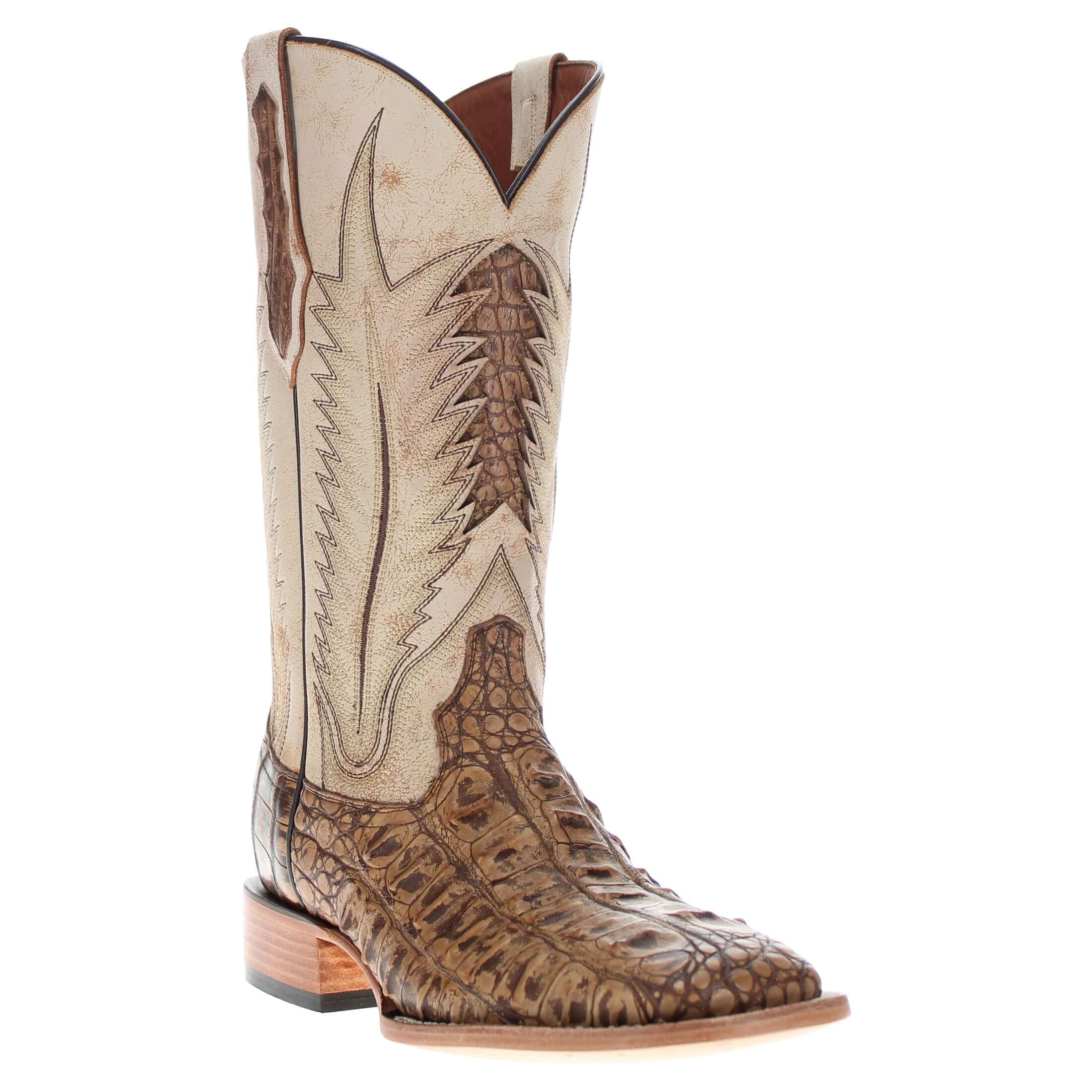Men's Almond Head Cut Alligator Boots | Vaccari Boots