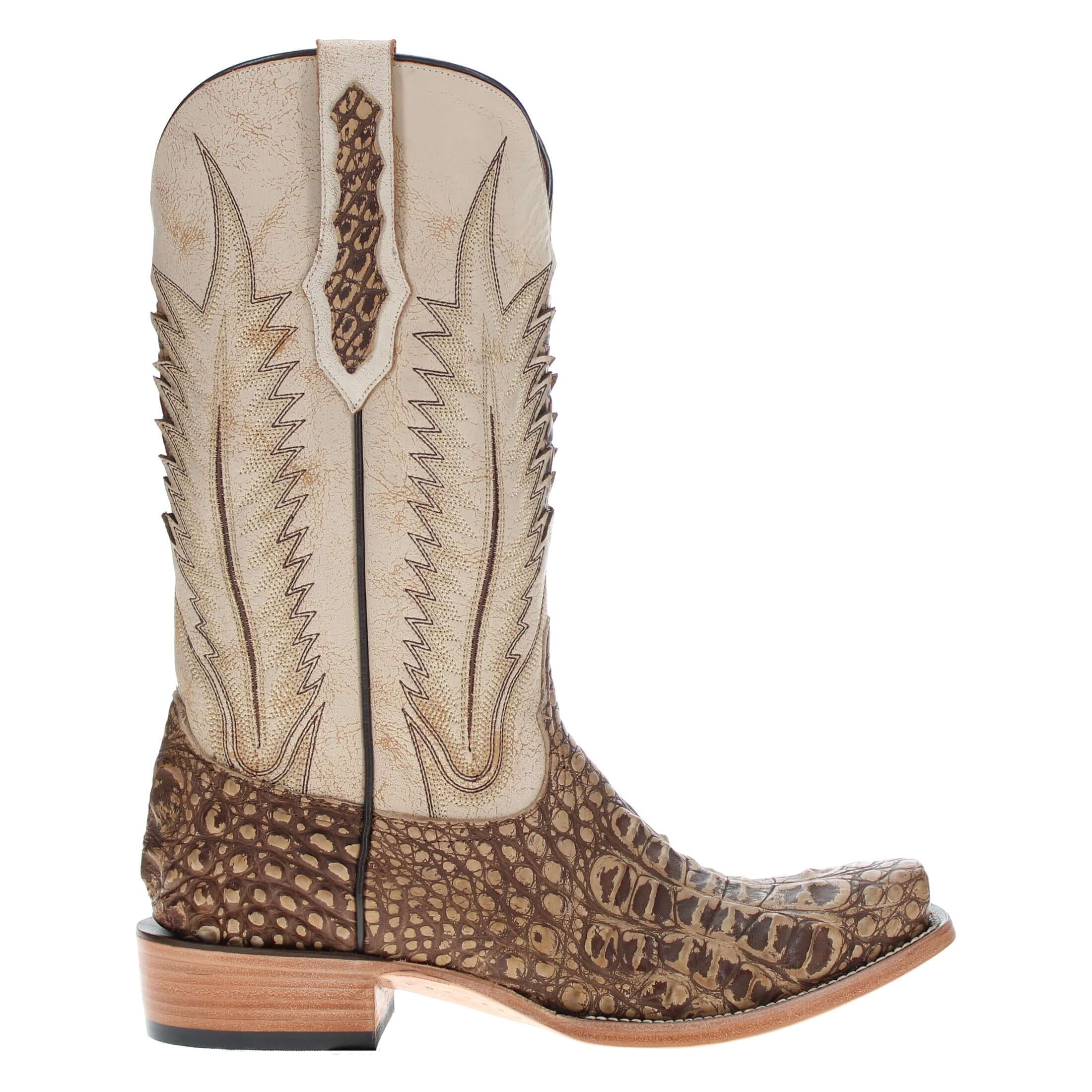 Men's Almond American Alligator Cowboy Boots Zion by Vaccari Core