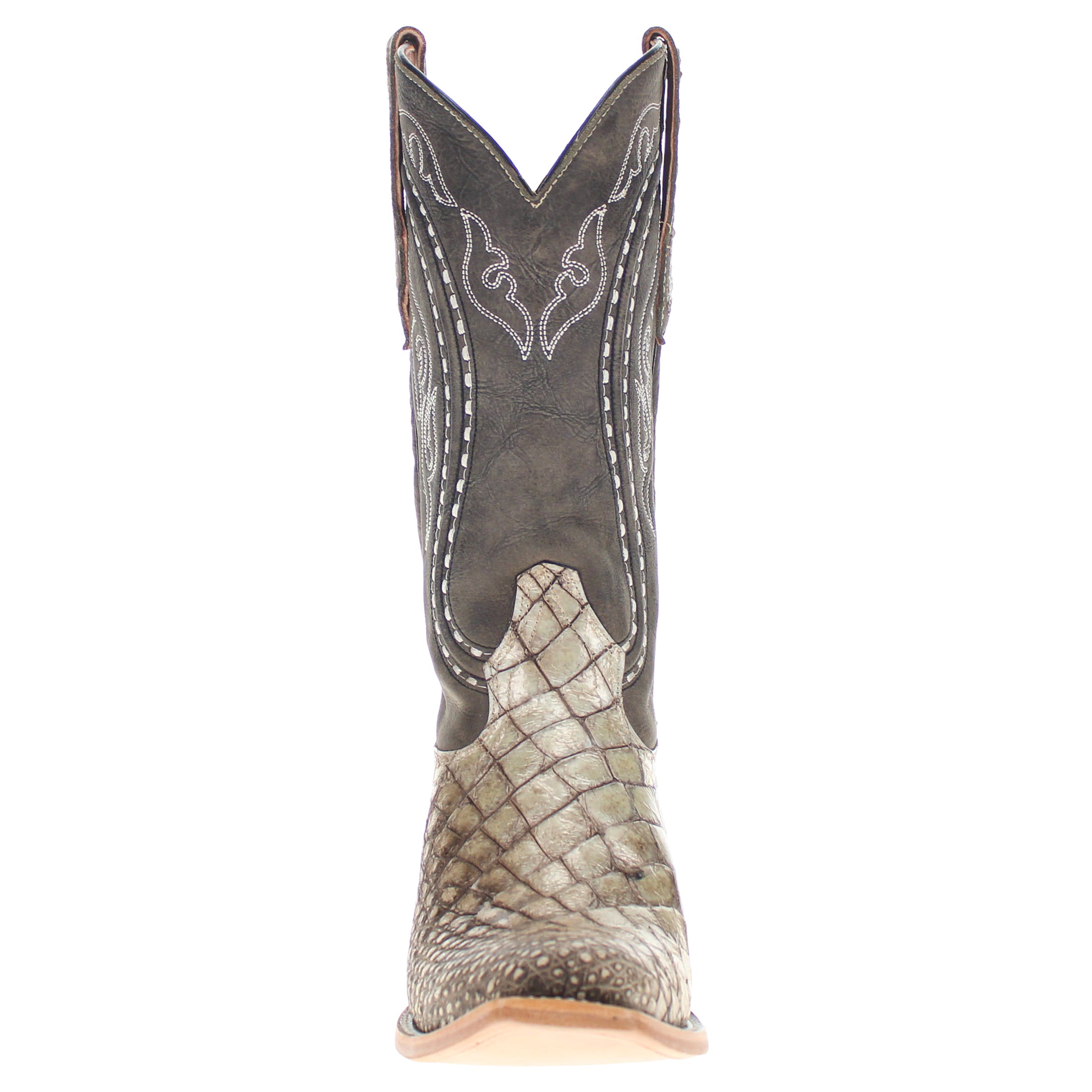 Men's Natural Angle Cut American Alligator Belly JW Toe Cowboy Boots by Vaccari