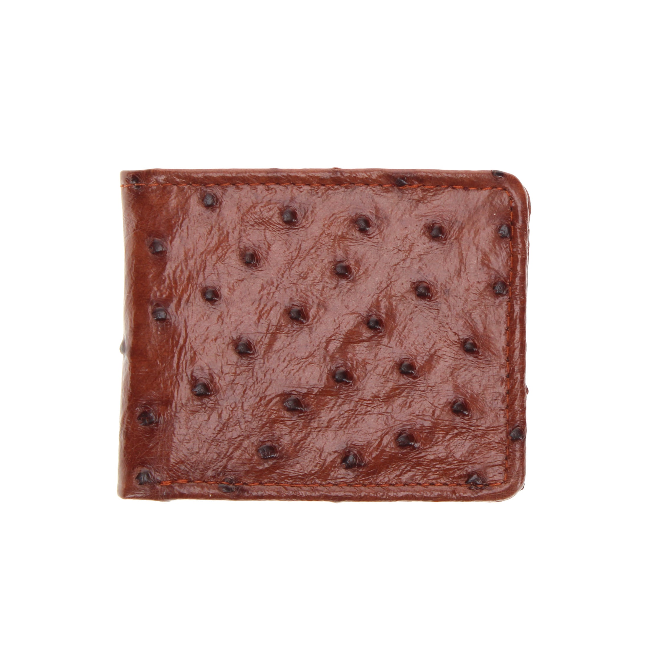 Cognac Ostrich Leather Wallet
