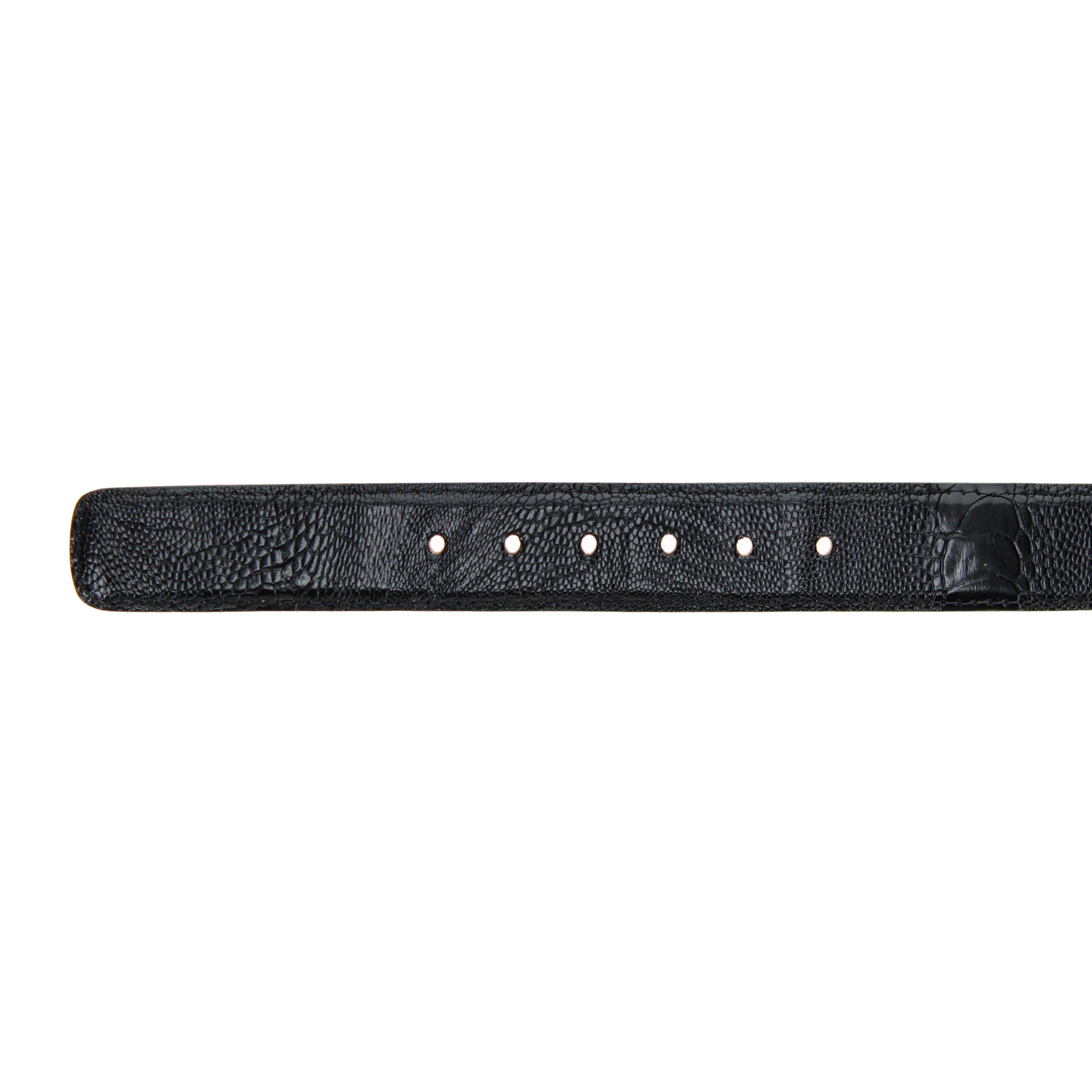 Men's Black Ostrich Leg Belt