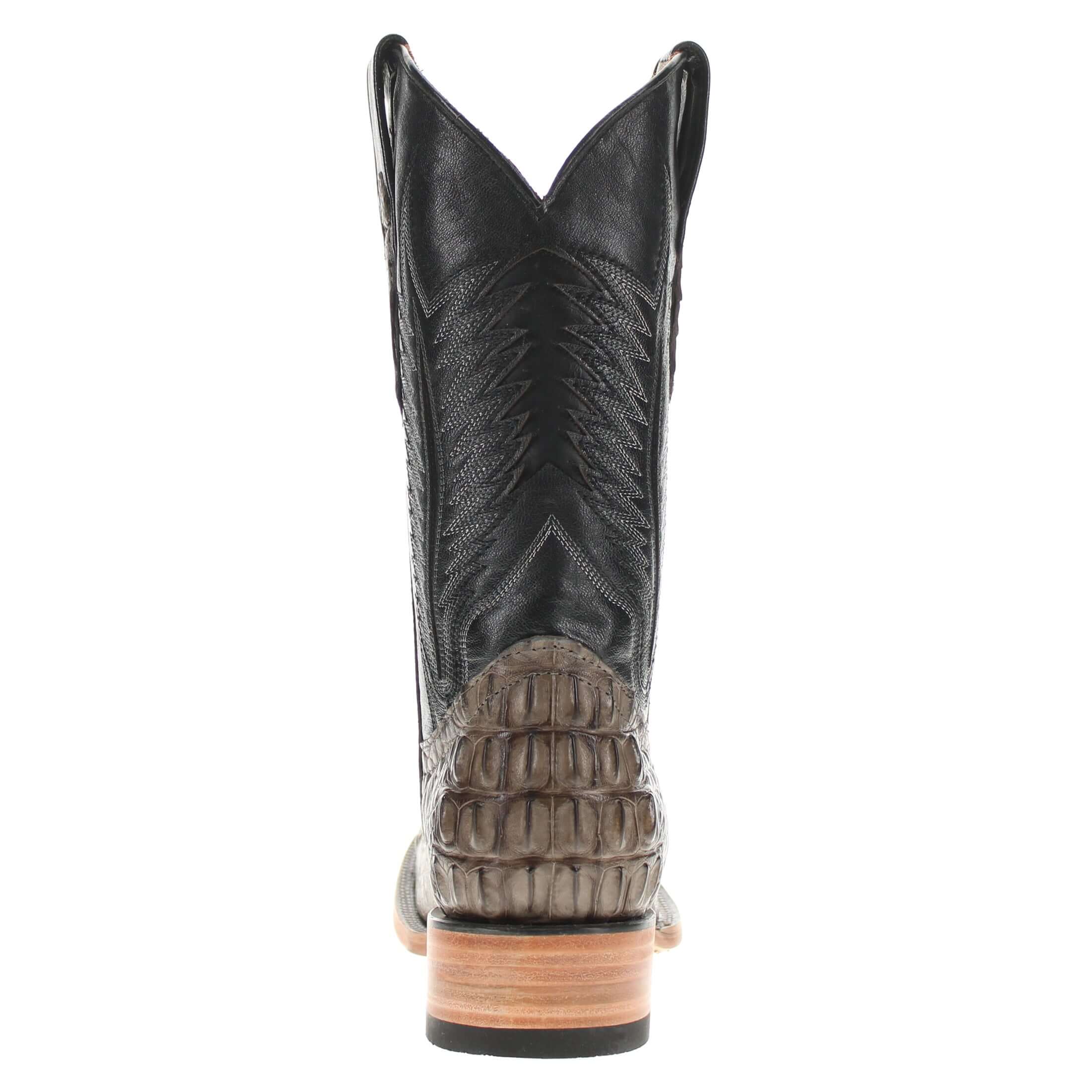 Men's Grey Head Cut American Alligator Square Toe Cowboy Boots by Vaccari