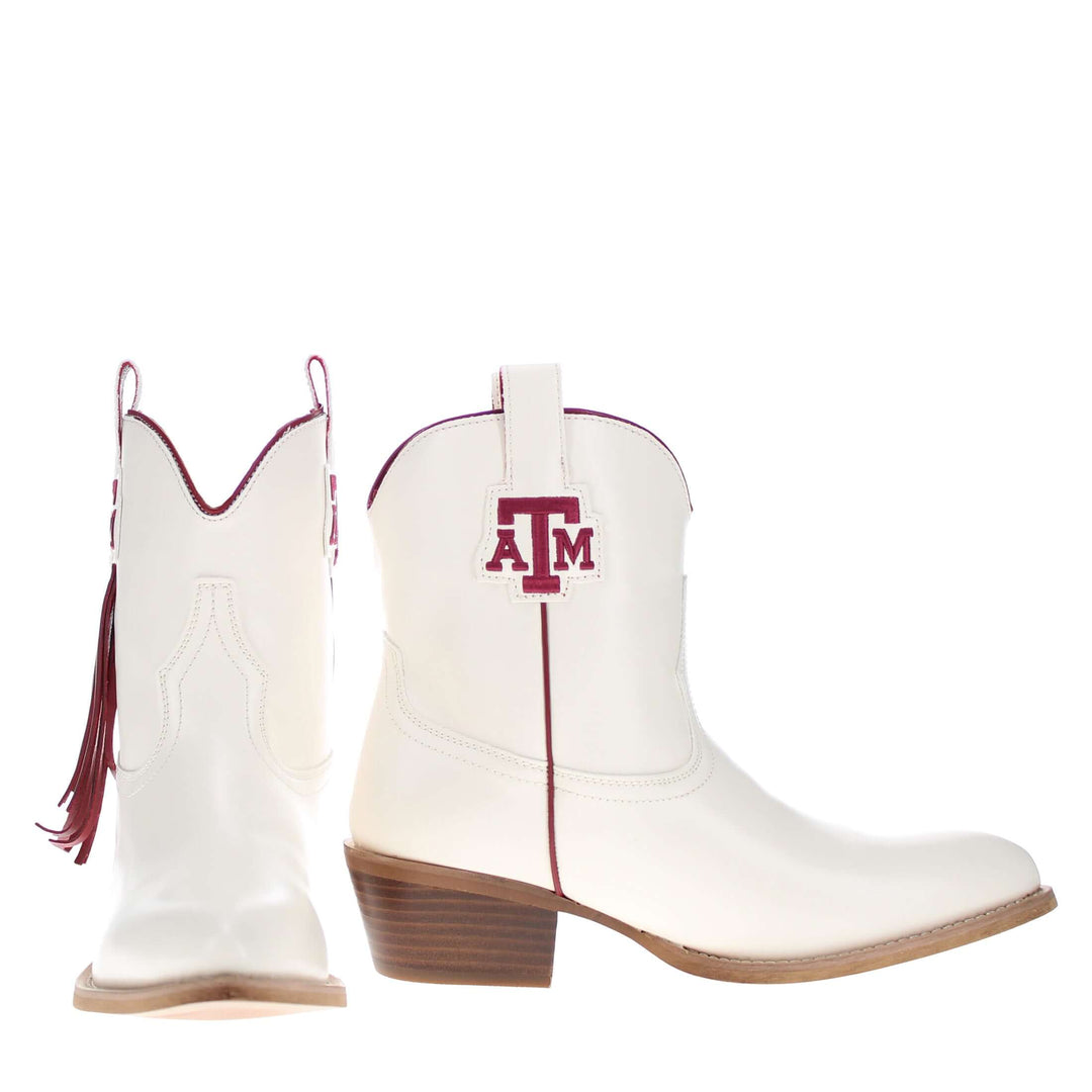 Women's Texas A&M University Bone Fringe Bootie Lucy By V By Vaccari