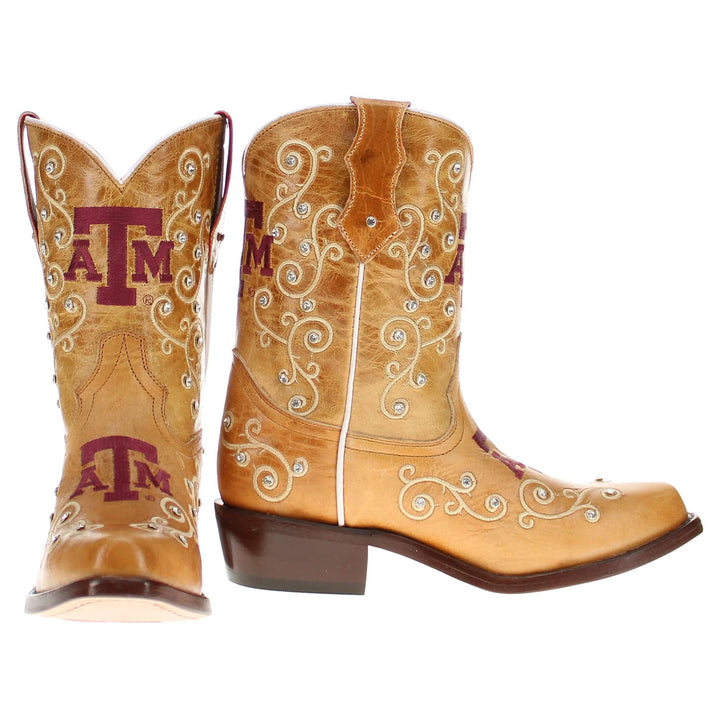 Kid's Chloe Texas A&M University Scroll & Stud Cowgirl Boots