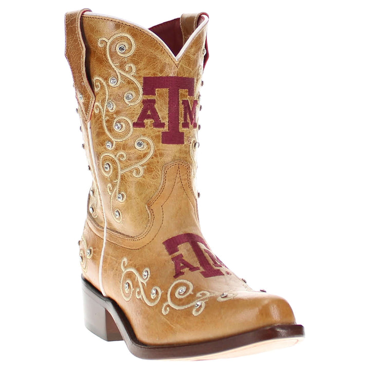 Kid's Chloe Texas A&M University Scroll & Stud Cowgirl Boots