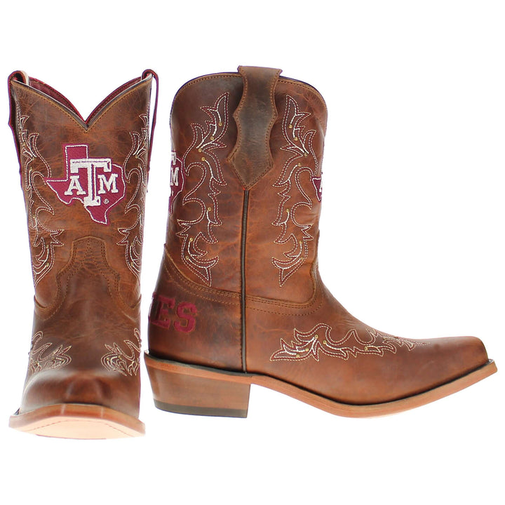 Kid's Amelia Texas A&M University Brass Studs Cowgirl Boots by Vaccari
