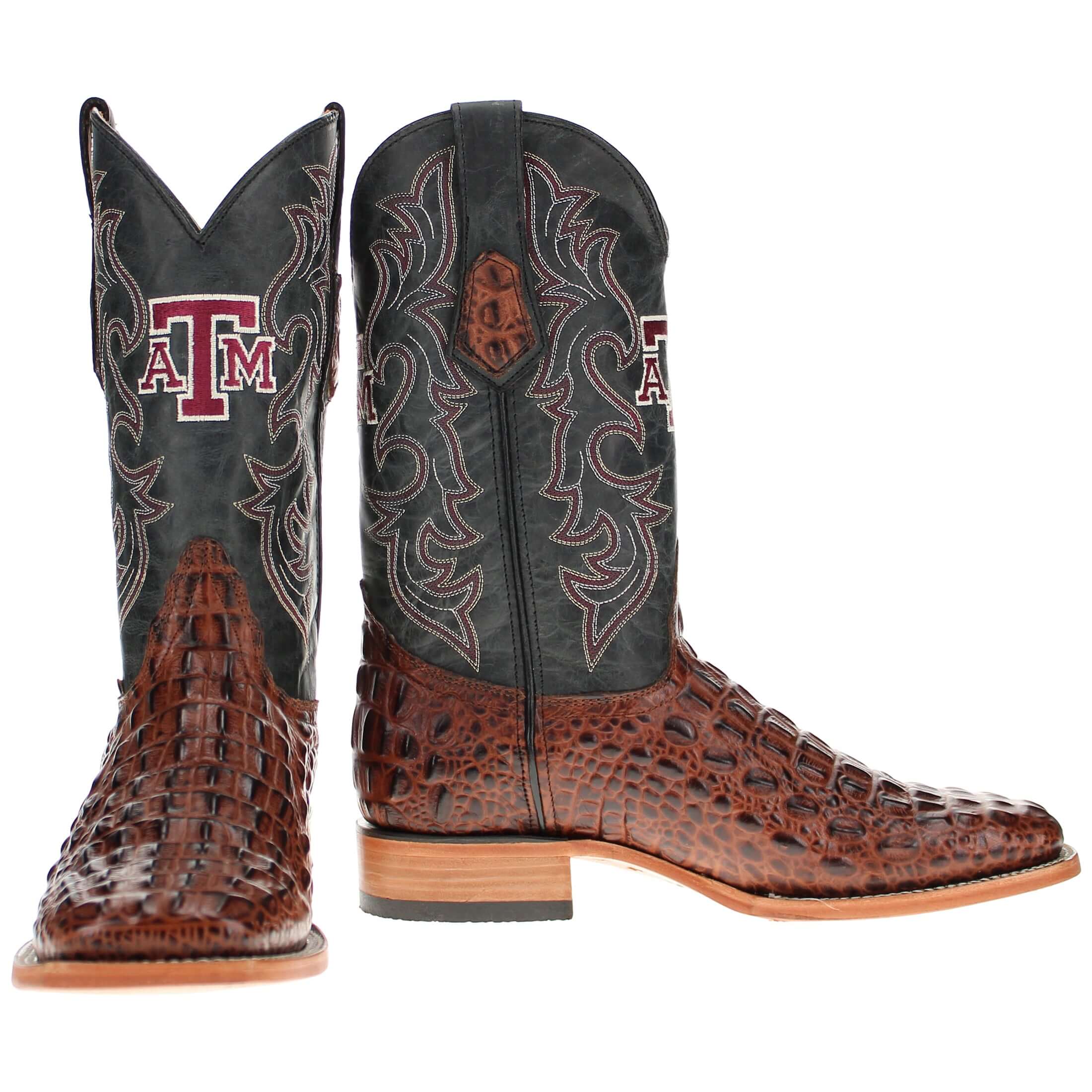 Men's University of Texas A&M Aggies Cowboy Boots | TAMU Mocha Square Toe Boots | Officially Licensed | Jackson