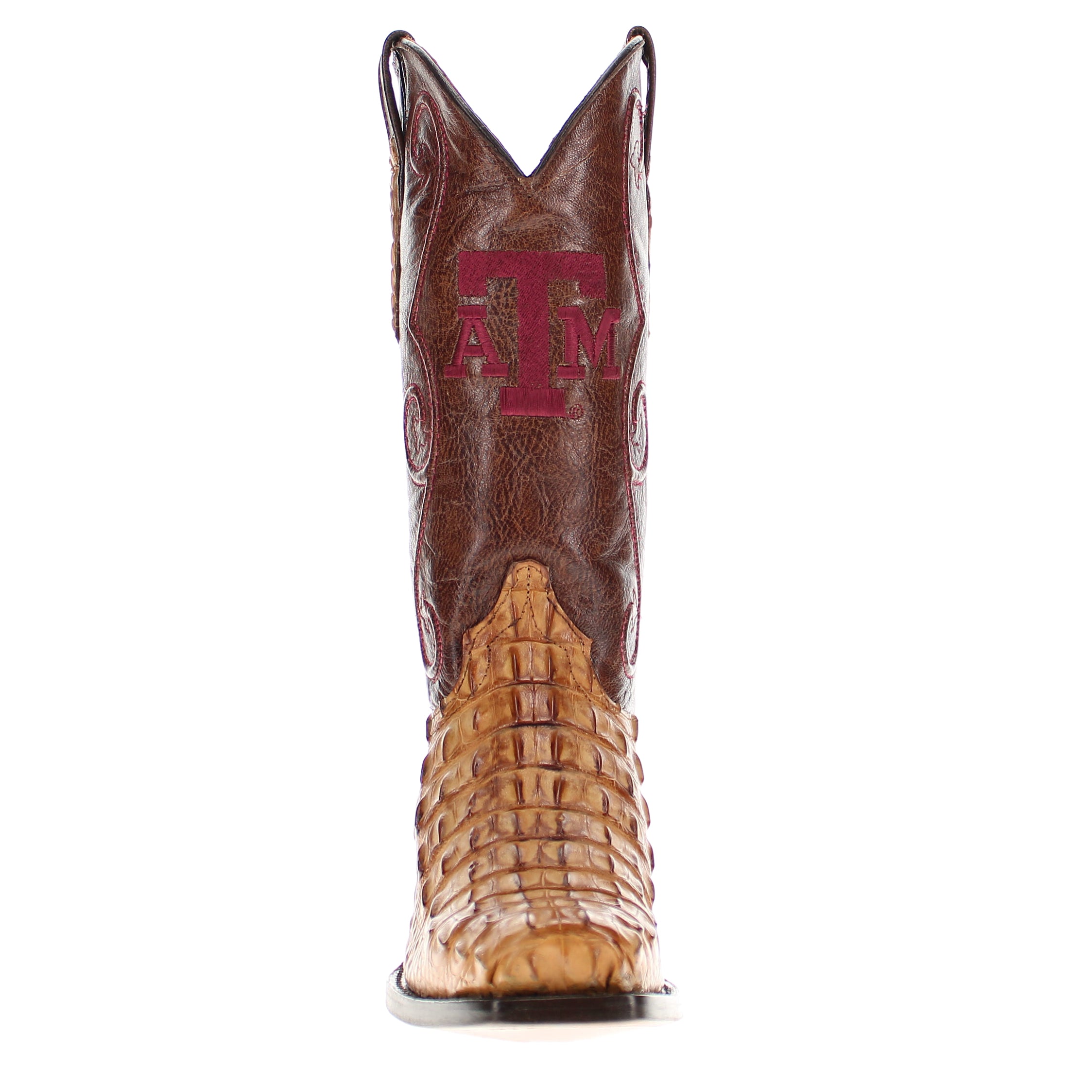 Men's Texas A&M University Tan Hornback Alligator Boots by Vaccari