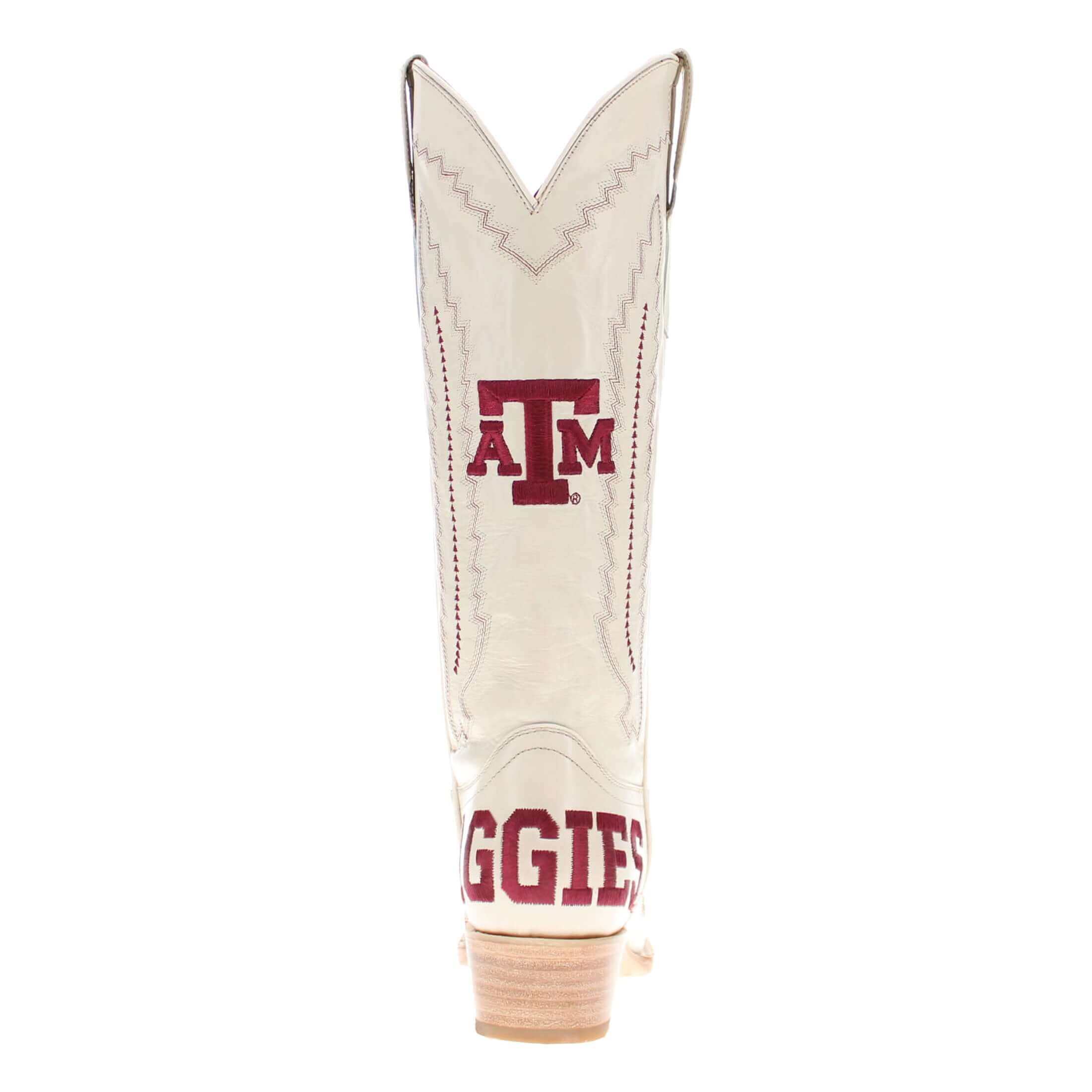 Women's Texas A&M Aggies Cowgirl Boots | TAMU White Snip Toe Boots | Officially Licensed | Naomi