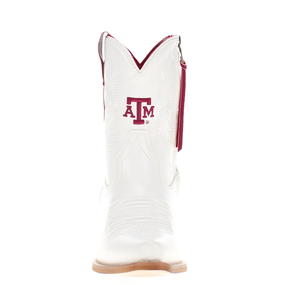 Women's Texas A&M University White Cowgirl Boots with Color Tassel Lynn by V by Vaccari