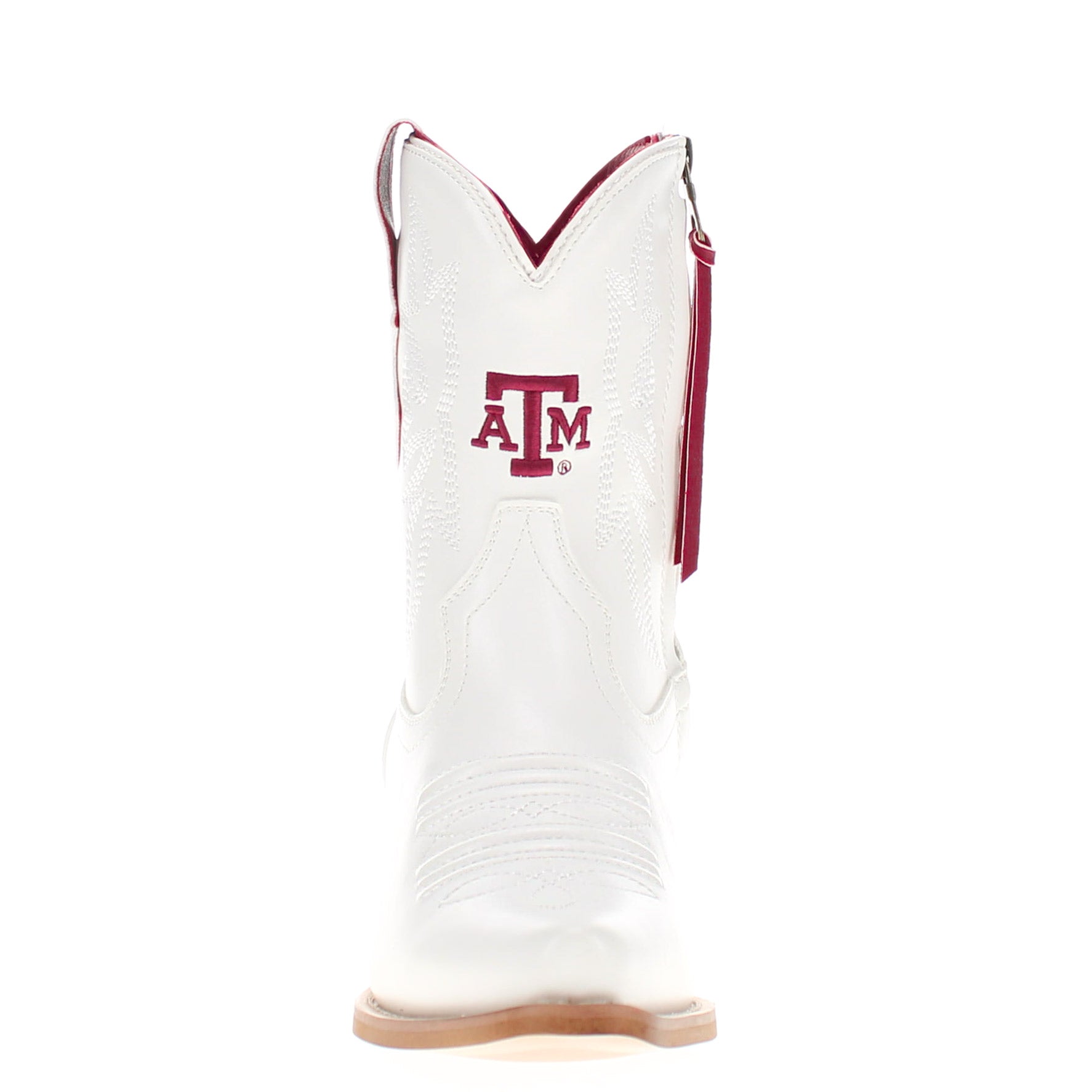 Women's Texas A&M University White Cowgirl Boots with Color Tassel Lynn by V by Vaccari