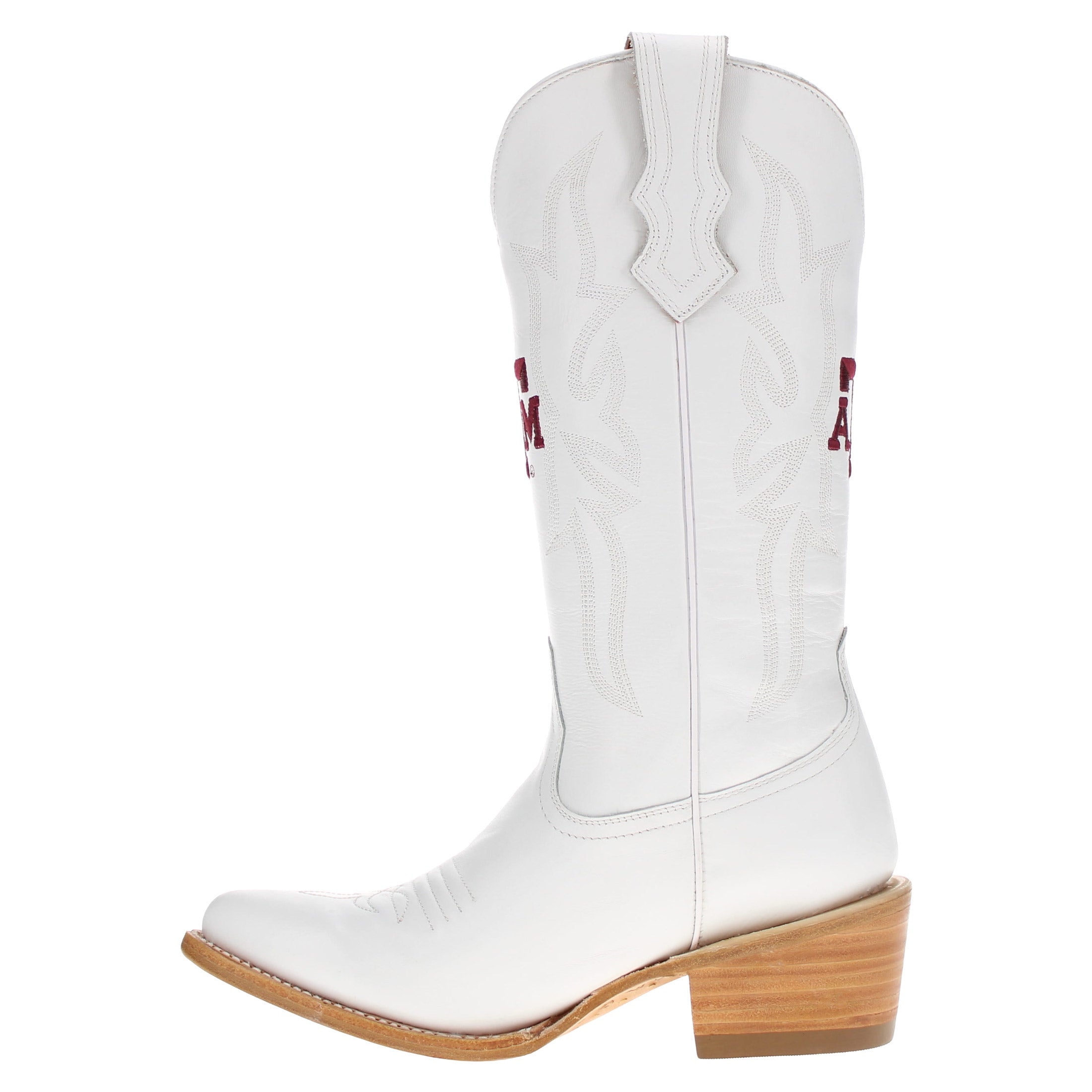 Women's Texas A&M Less Than Perfect White Cowgirl Boots by Vaccari University