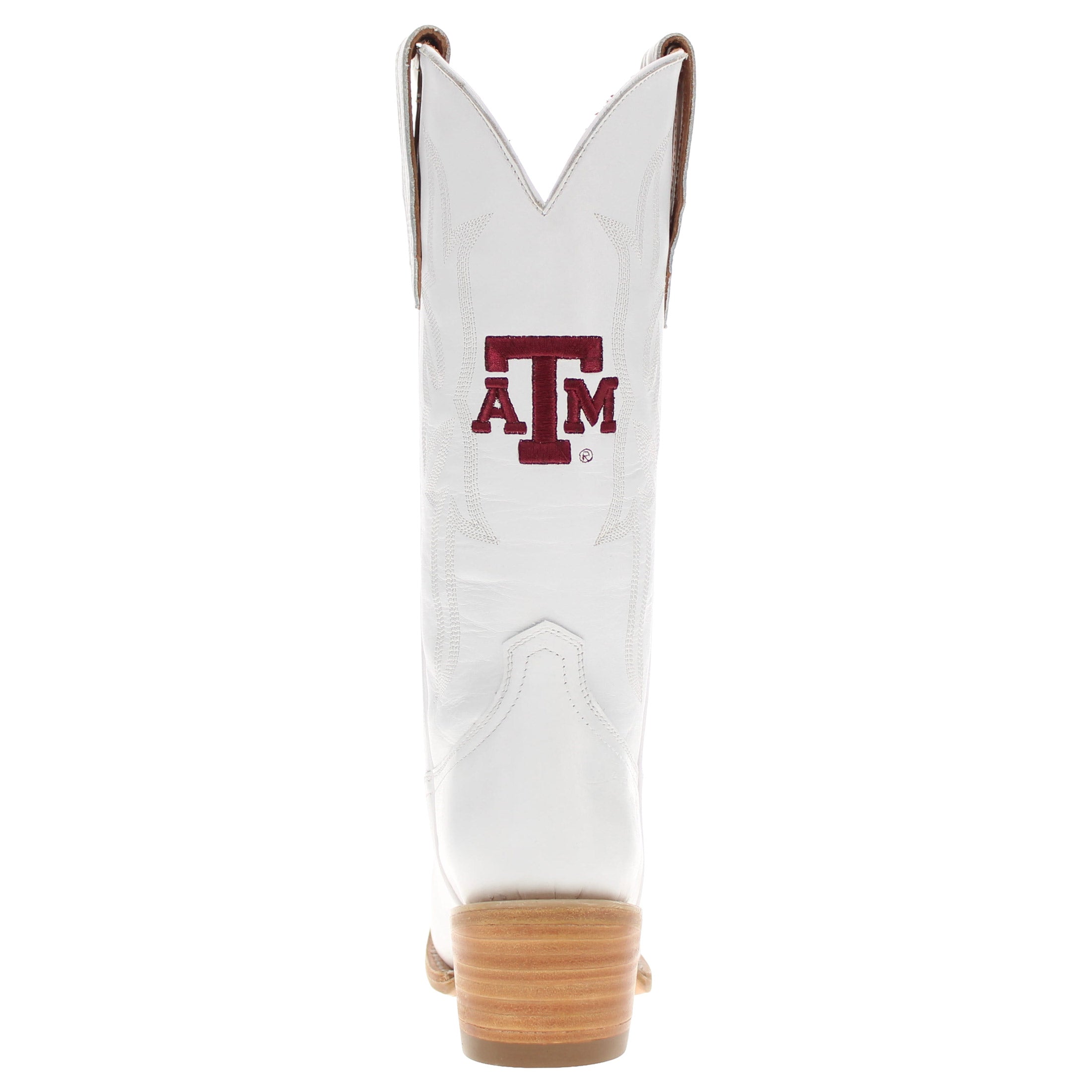 Women's Texas A&M Aggies All White Pointed Toe Cowgirl Boots Leighton Vaccari University
