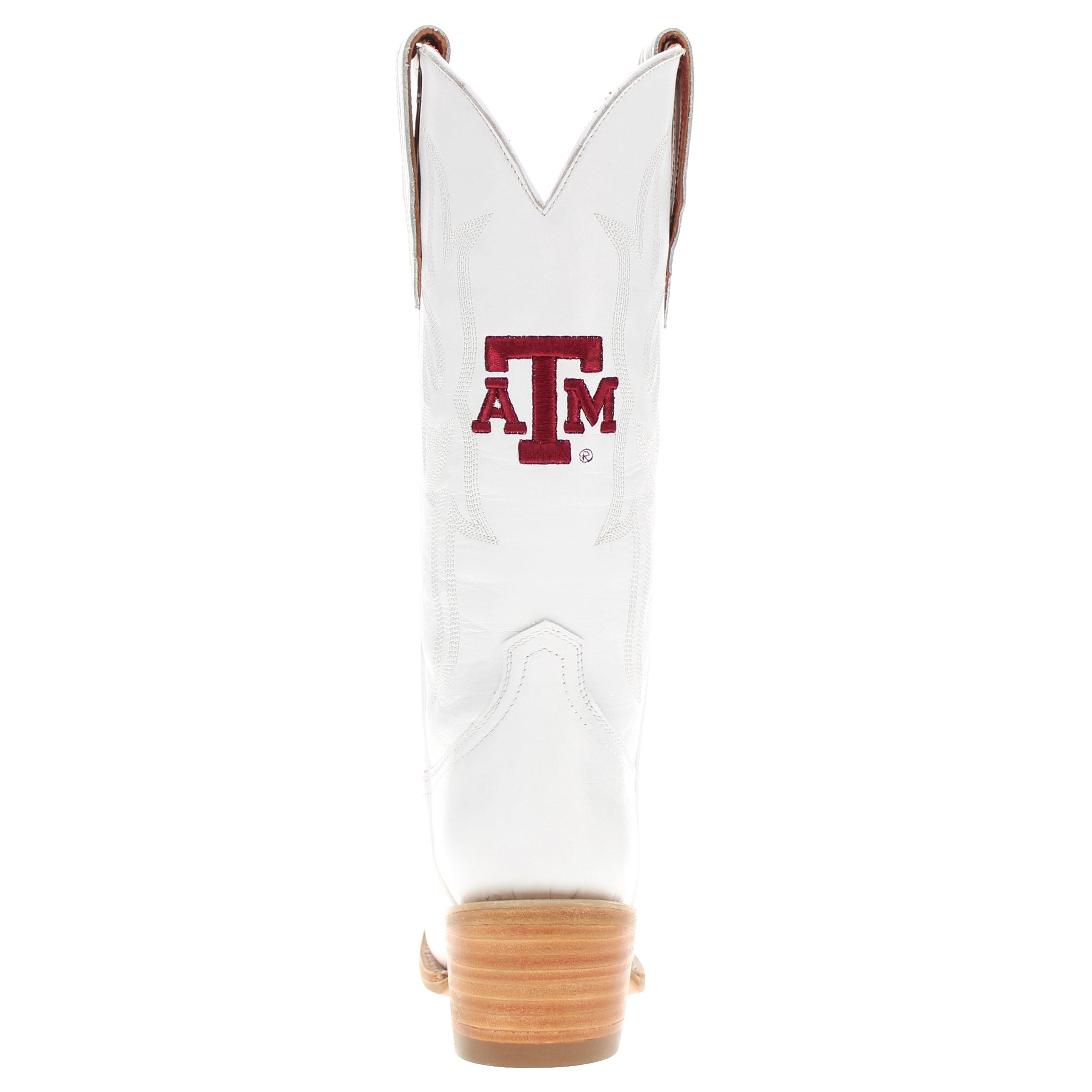 Women's Texas A&M Aggies All White Pointed Toe Cowgirl Boots Leighton Vaccari University