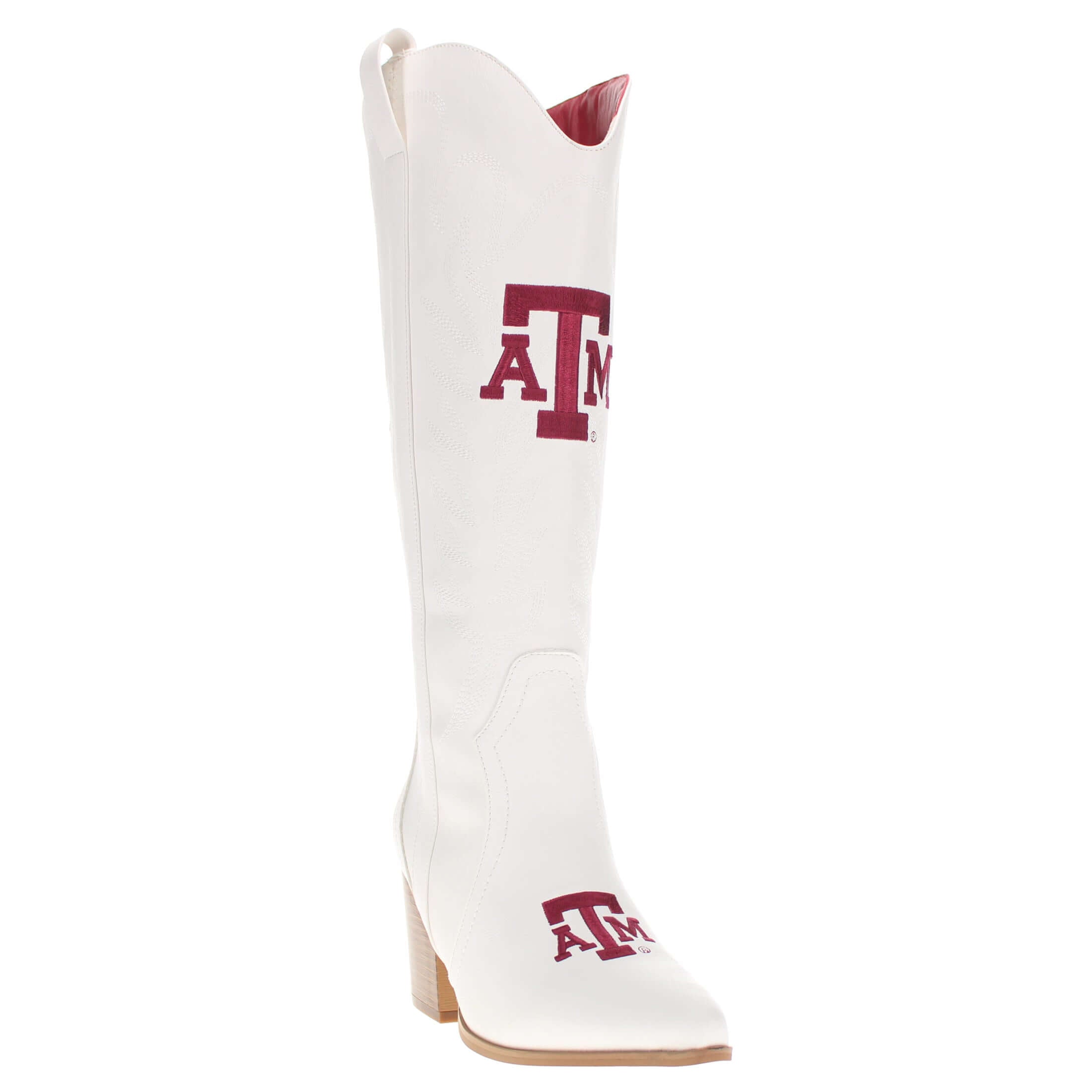 Texas A&M University Blair Tall White Boot By V By Vaccari