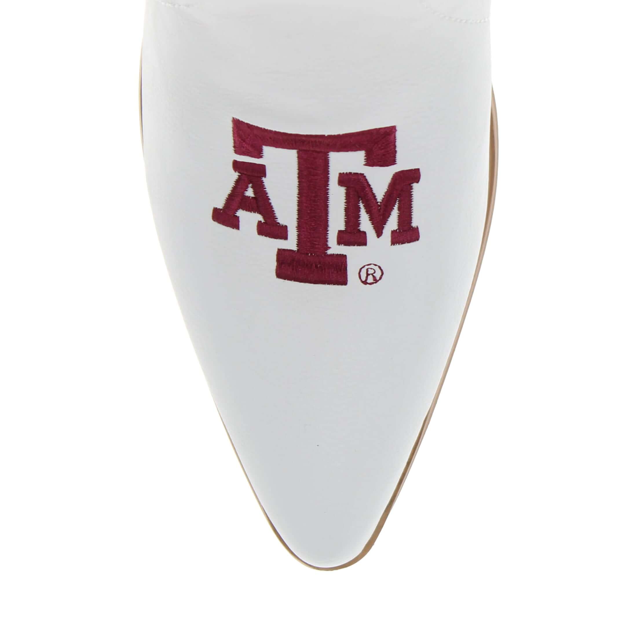 Texas A&M University Blair Tall White Boot By V By Vaccari