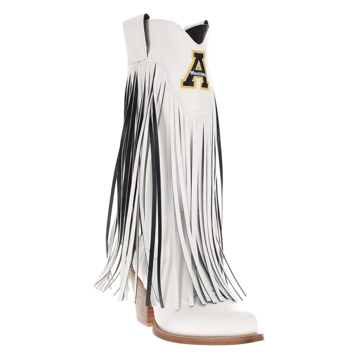 Appalachian State University Kacey White Fringe Boot By V By Vaccari
