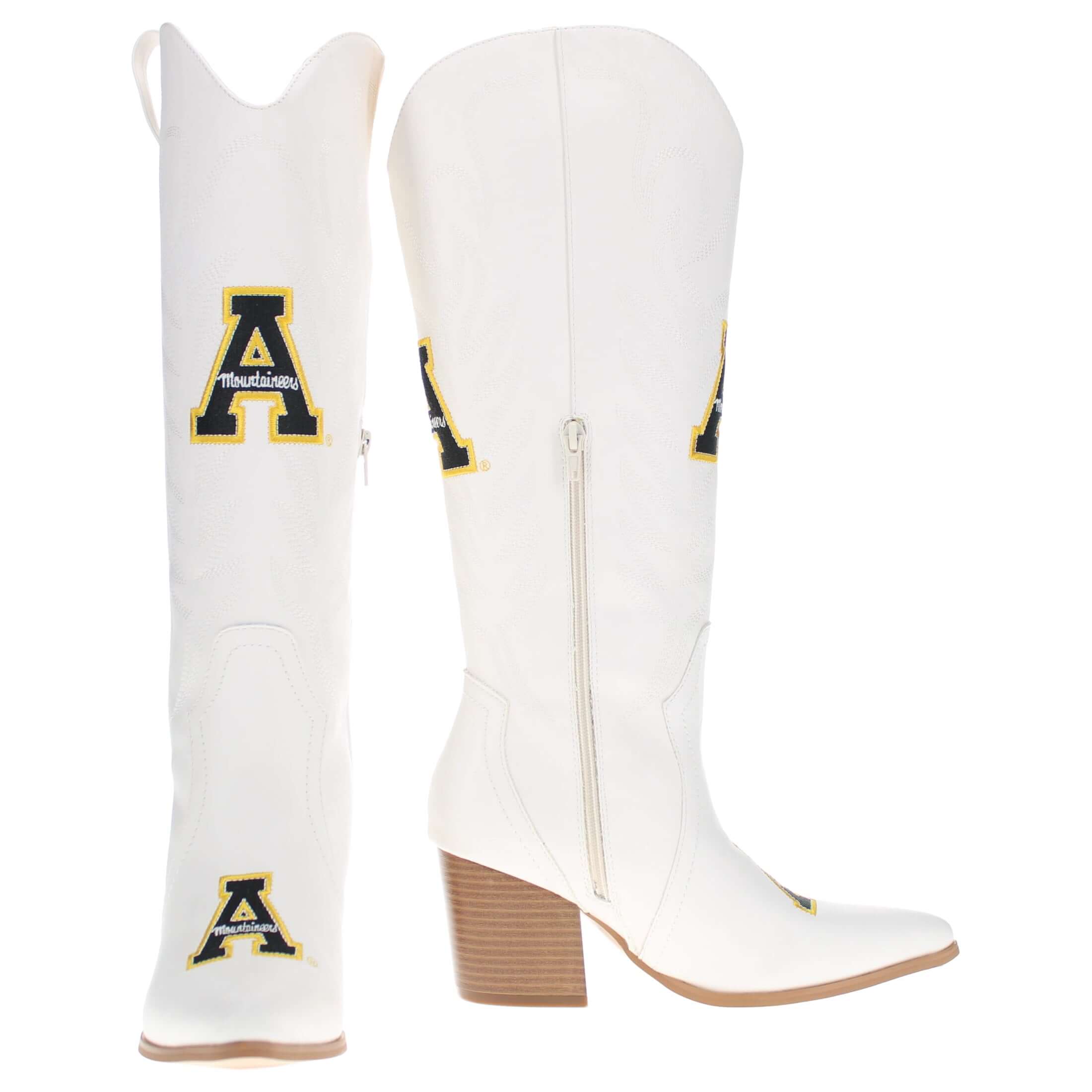 Appalachain State University Blair Tall White Boot By V By Vaccari