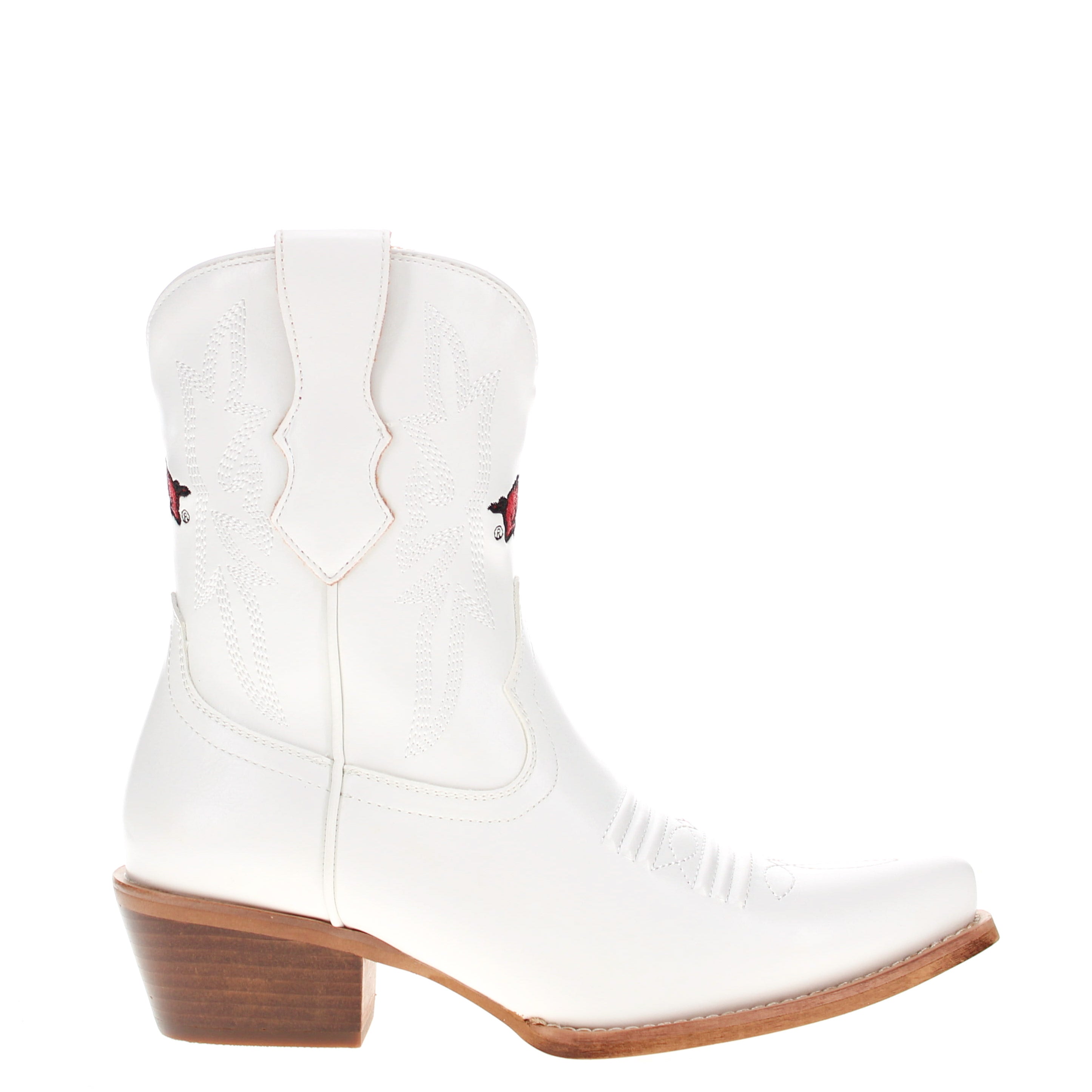 Women's University of Arkansas White Cowgirl Boots with Color Tassel Lynn by V by Vaccari