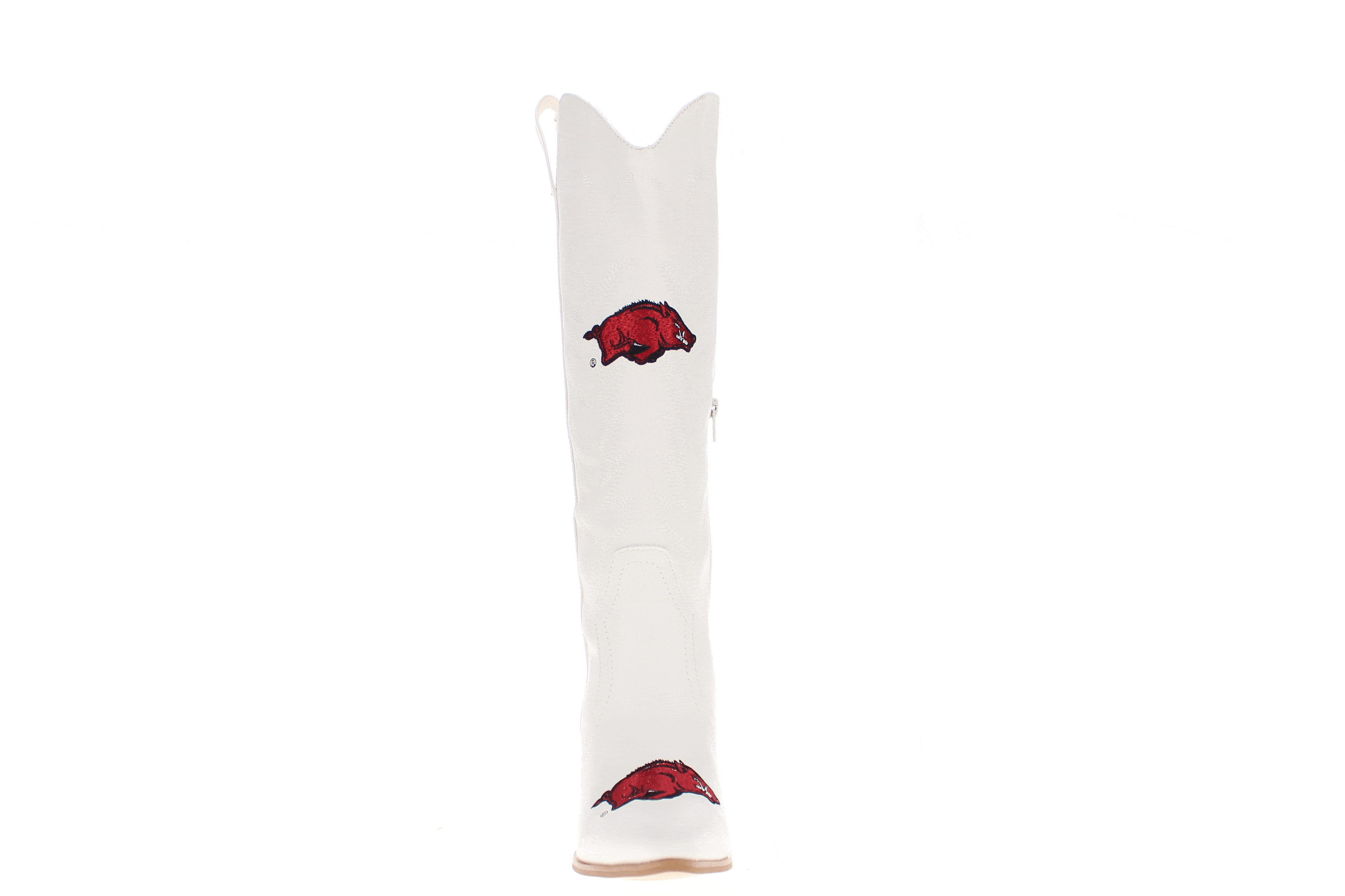 University of Arkansas Blair Tall White Boot By V By Vaccari