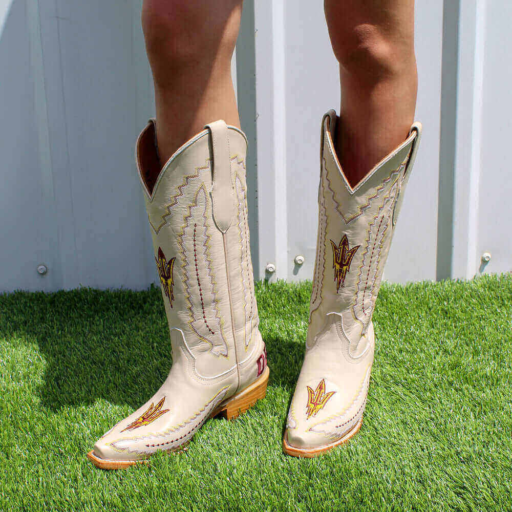 ASU Bone Cowgirl Boots Naomi by Vaccari University