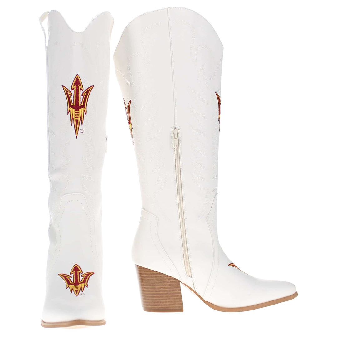 Arizona State University Blair Tall White Boot By V By Vaccari