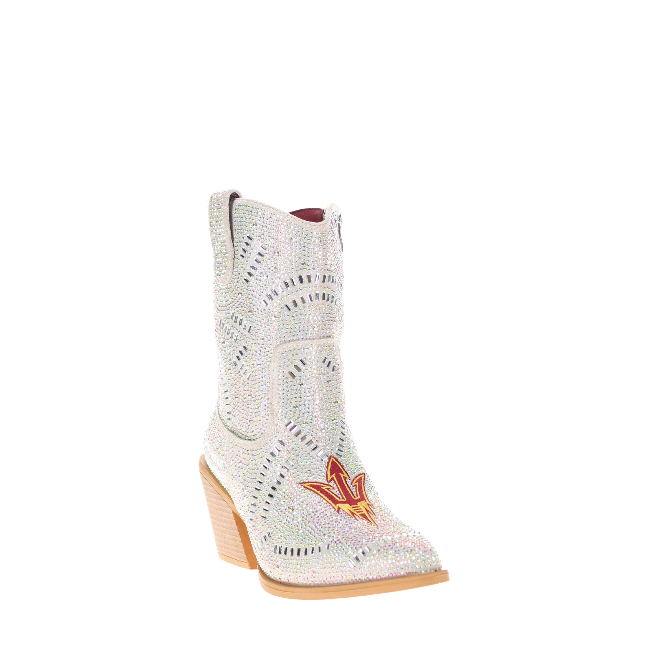 Women's Arizona State University Natural Bling Cowgirl Booties Jade by V by Vaccari