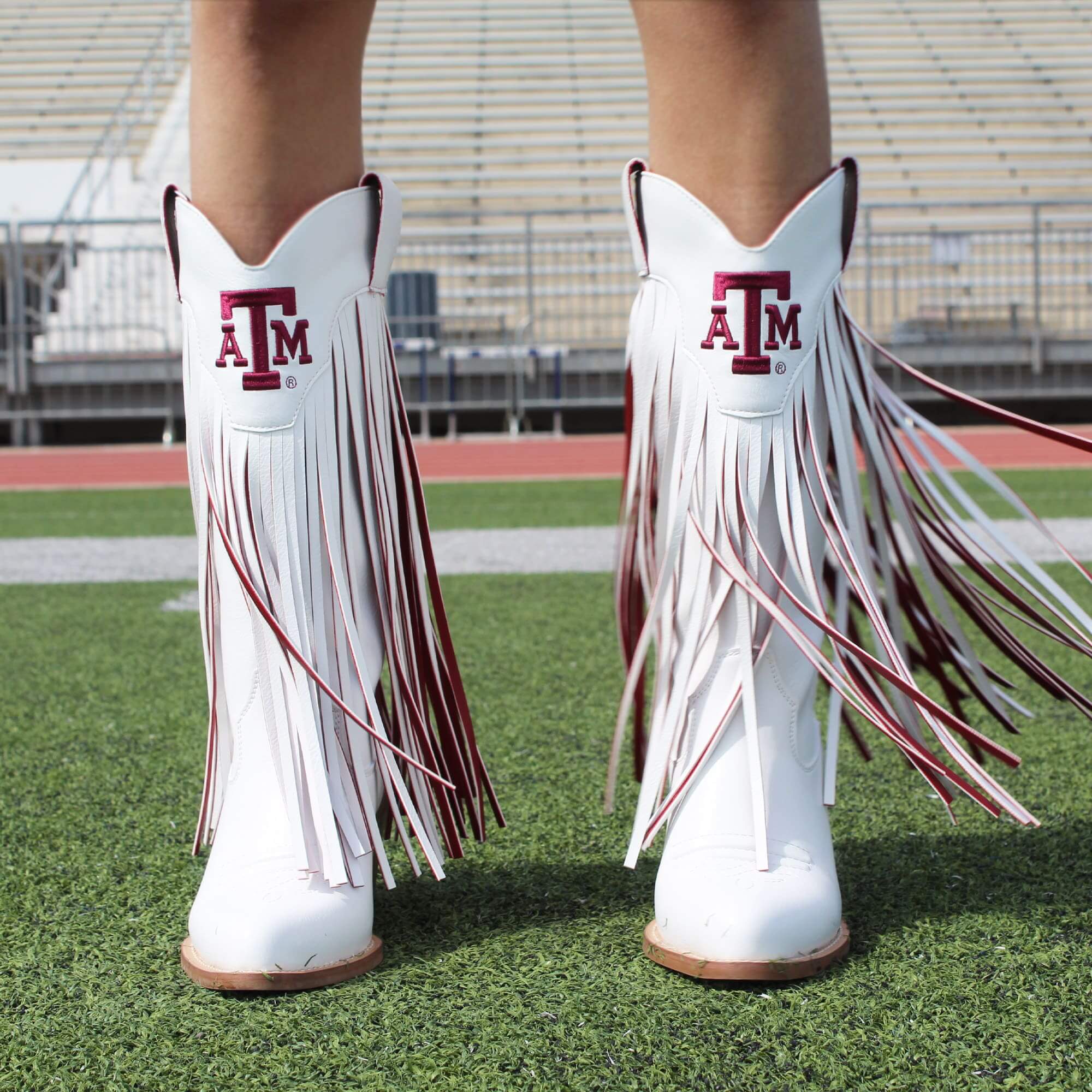 Texas A&M University Kacey White Fringe Boot By V By Vaccari