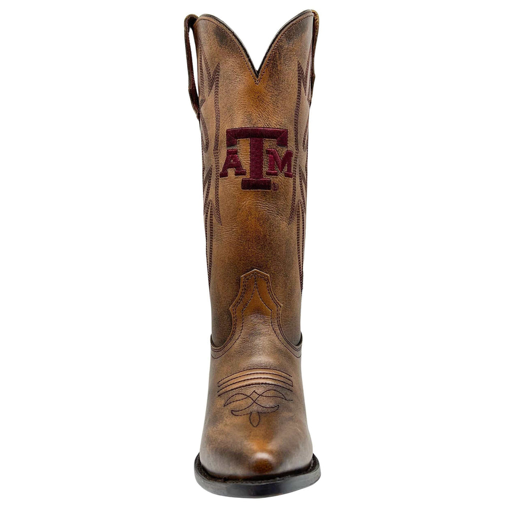 Women's Texas A&M Aggies Brown Pointed Toe Cowgirl Boots Chelsie by Vaccari