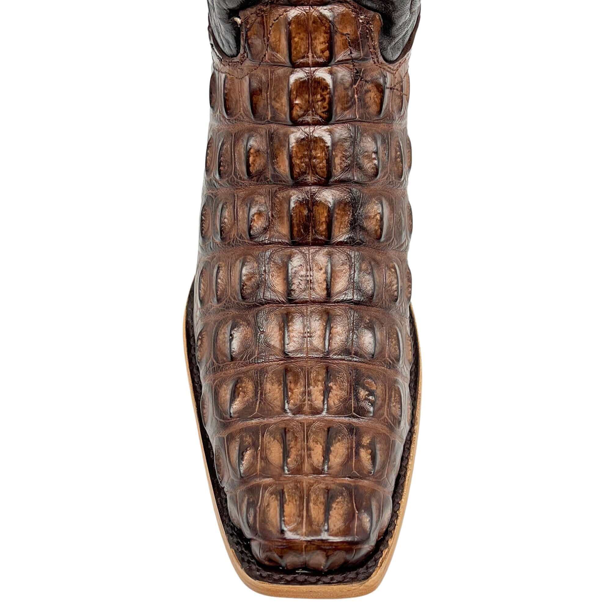 Men's Texas A&M Aggies Brown JW Toe Hornback American Alligator Cowboy Boots David by Vaccari