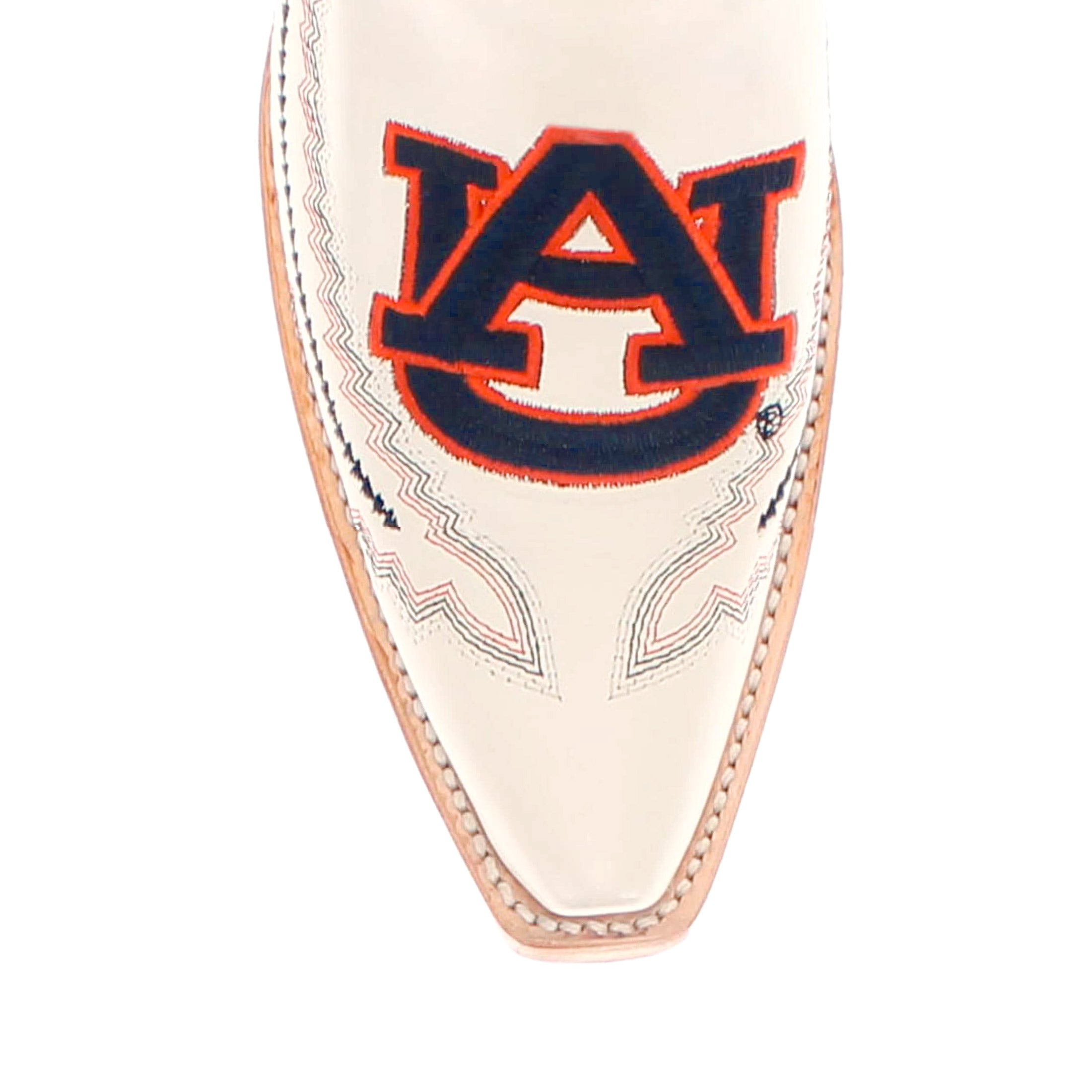 Women's Auburn University Tigers Bone Snip Toe Cowgirl Boots Naomi by Vaccari