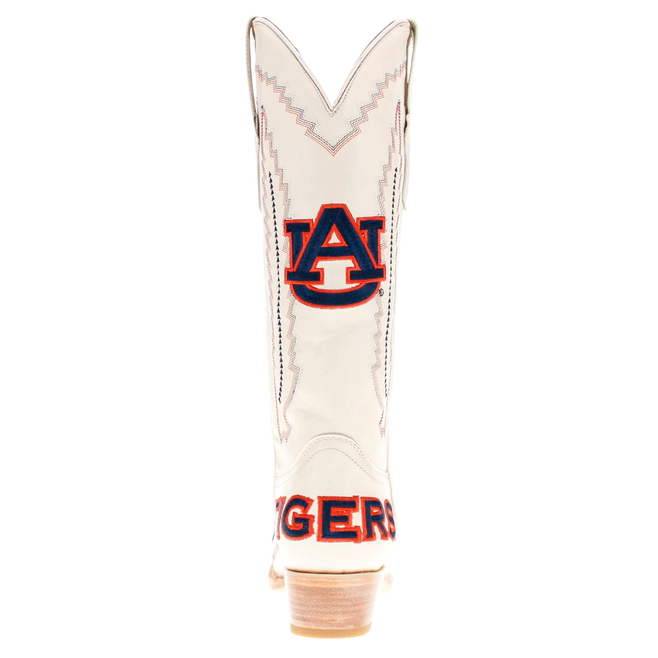 Women's Auburn University Tigers Bone Snip Toe Cowgirl Boots Naomi by Vaccari