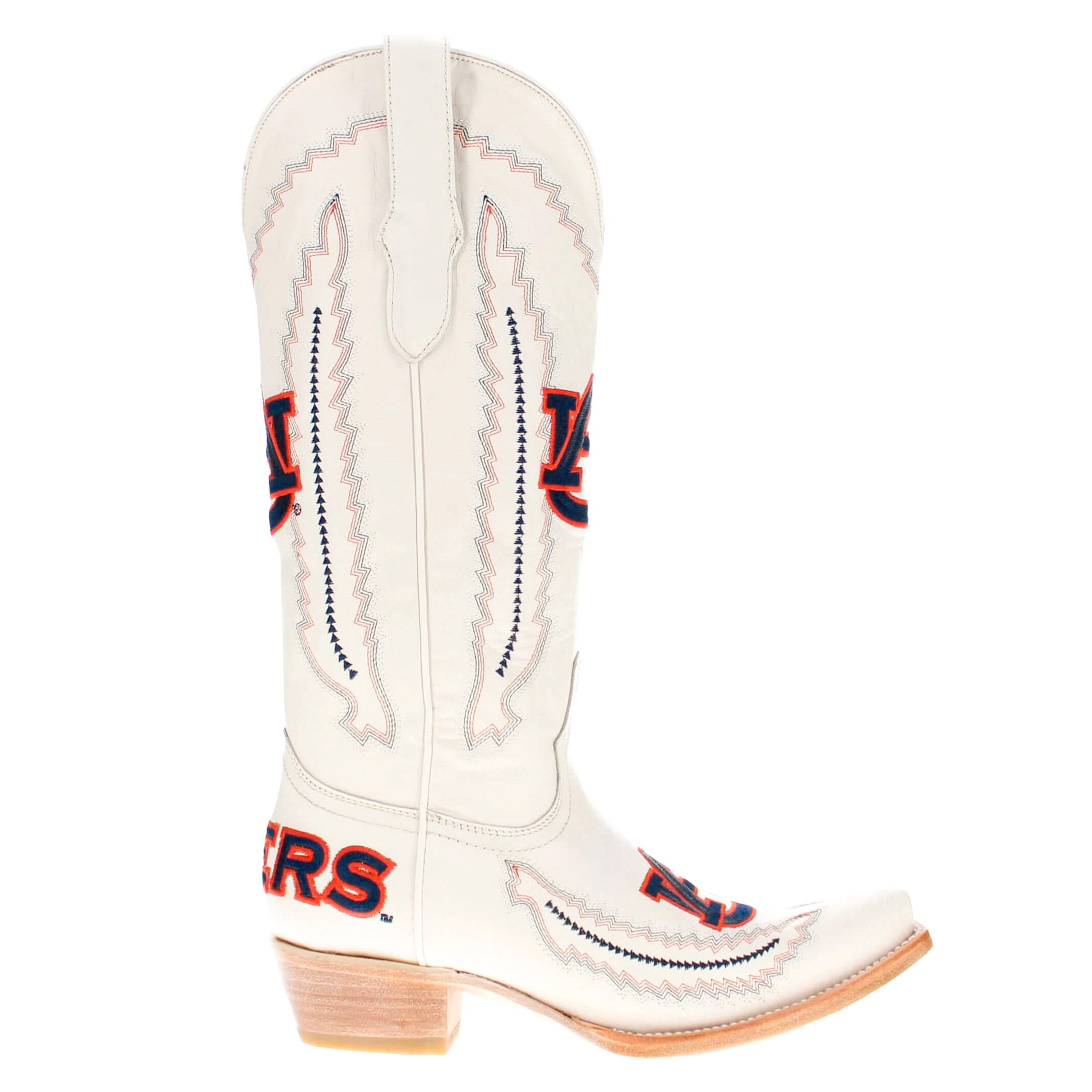 Women's Auburn University Bone Cowgirl Boots | Vaccari Boots