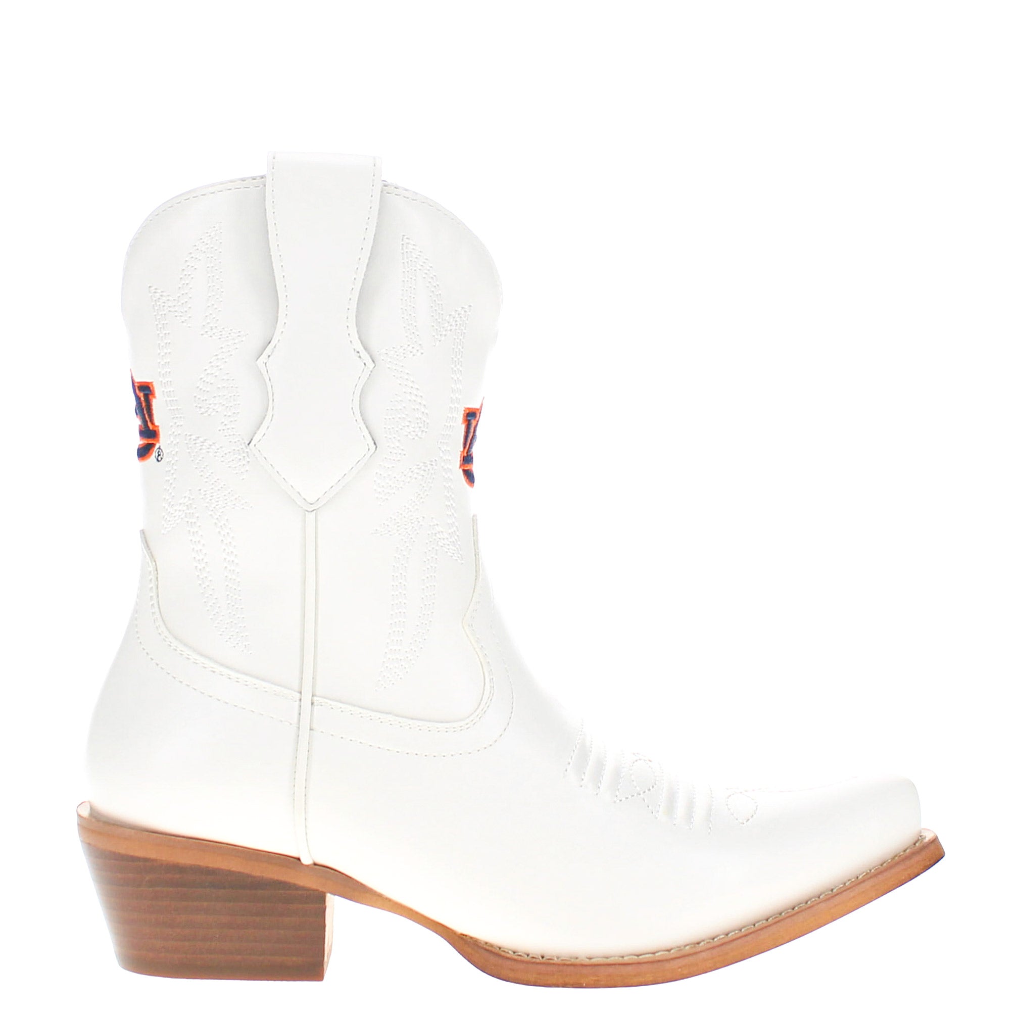 Women's Auburn University White Cowgirl Boots with Color Tassel Lynn by V by Vaccari